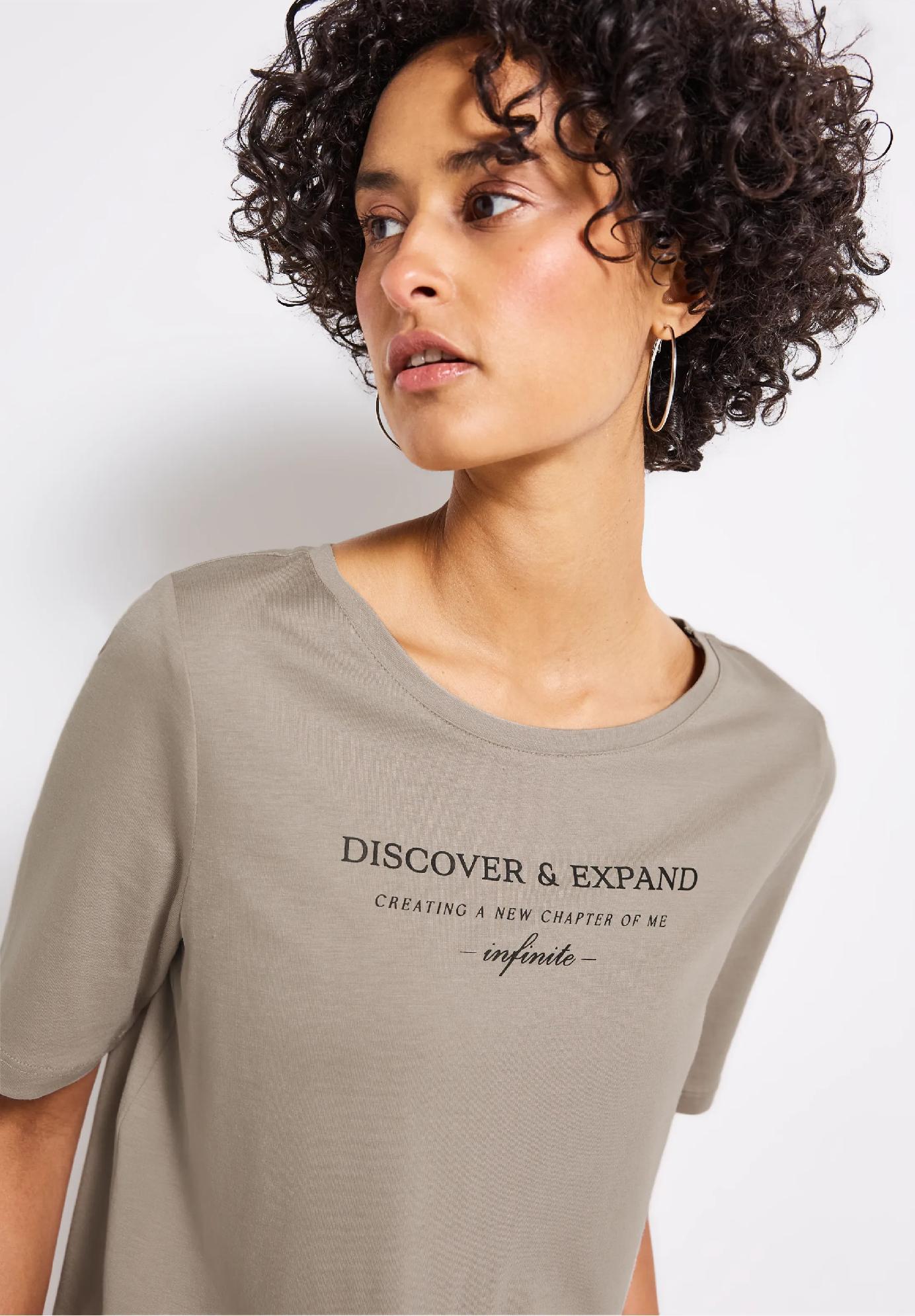 Street One tričko s nápisom DISCOVER, bez