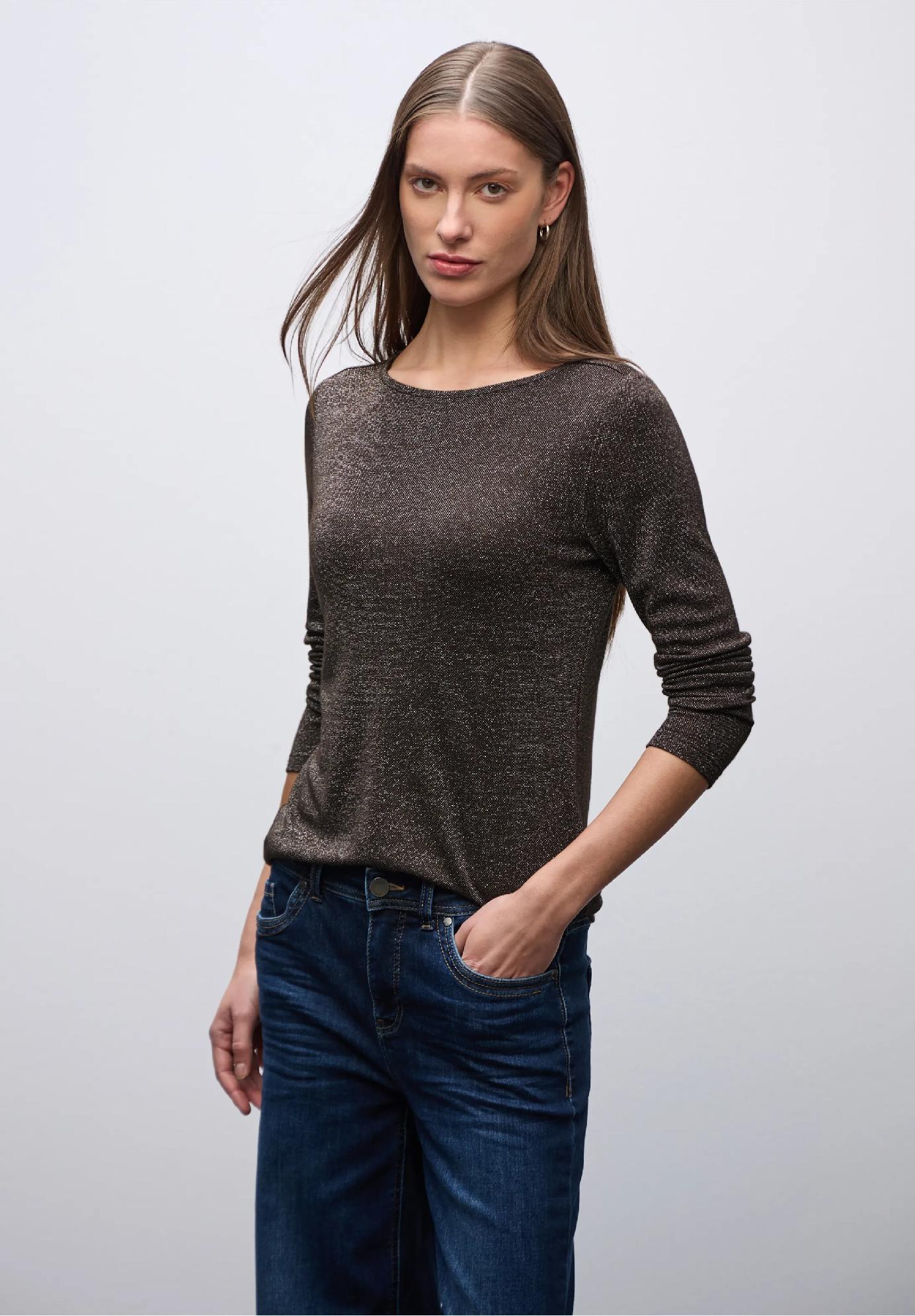 Street One trblietavé tričko s dlhým rukávom, hne