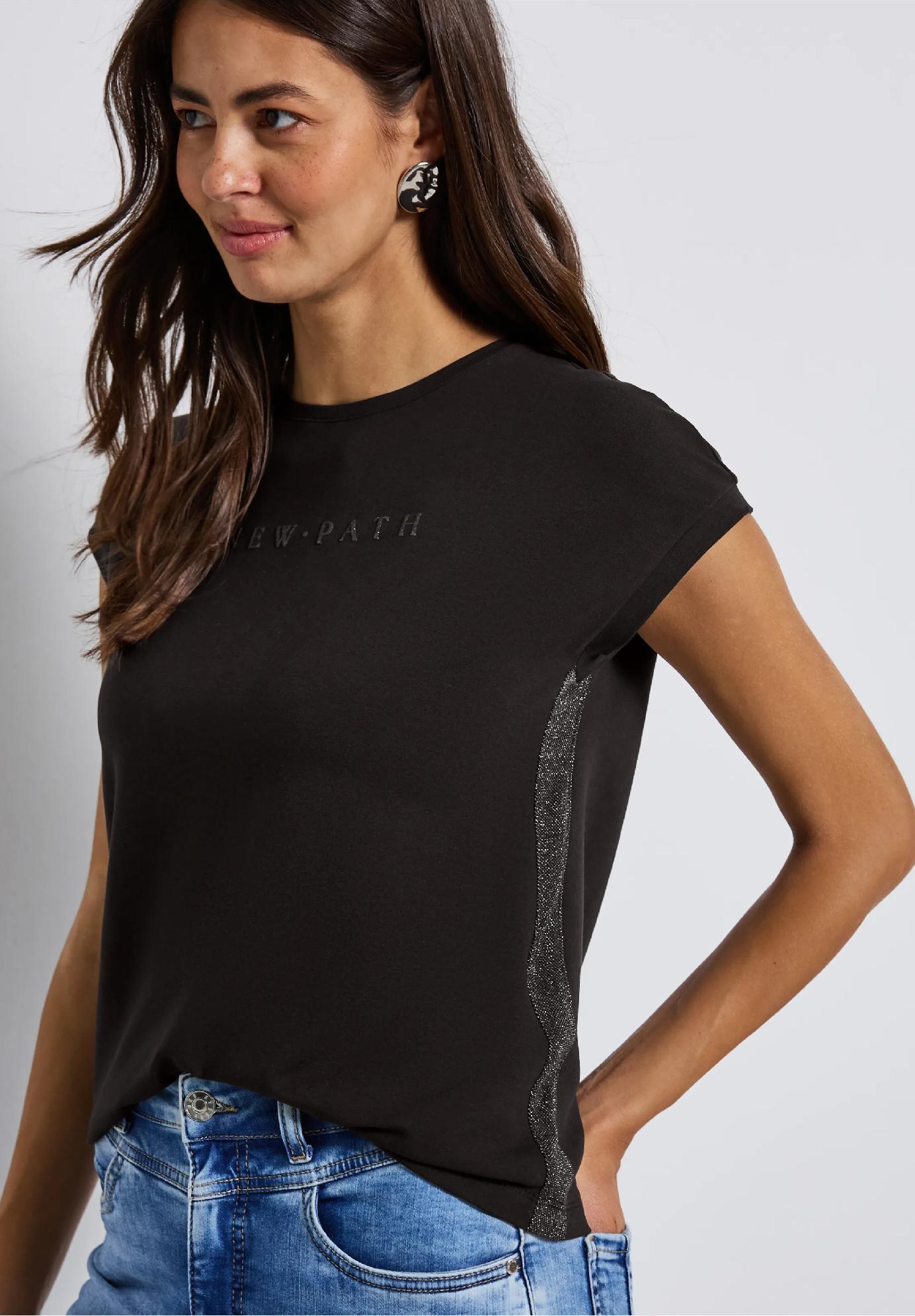 Street One tričko s trblietavými detailmi