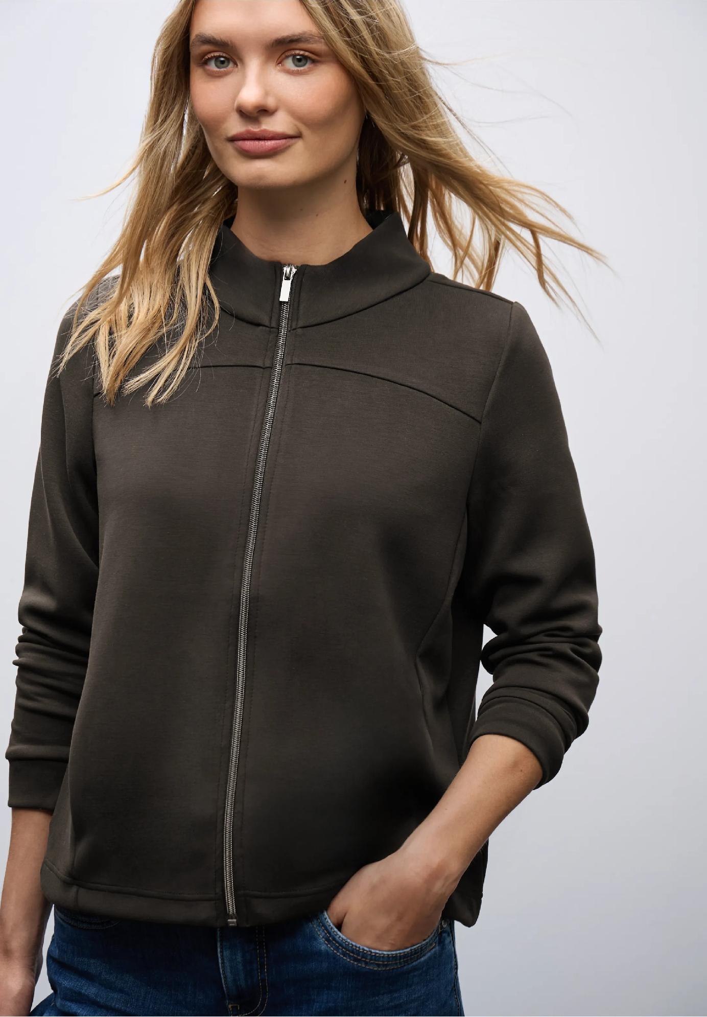 Street One mikina s hodvábnym vzhľadom a zipsom