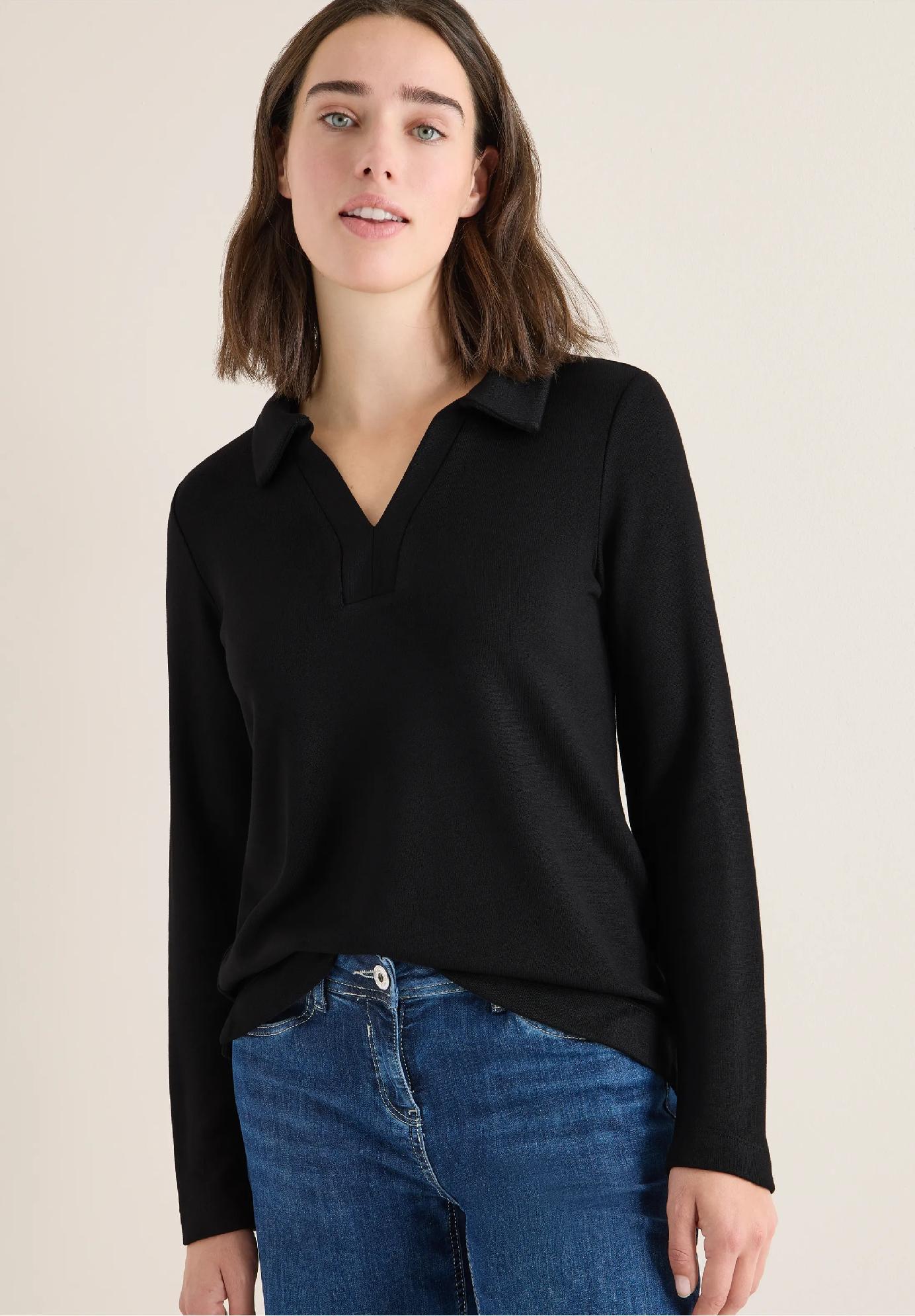 CECIL polo tričko s pleteným vzhľadom