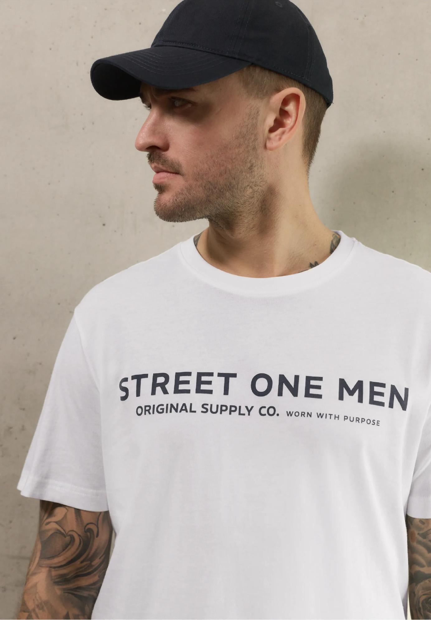 Street One MEN tričko s potlačou loga, bie