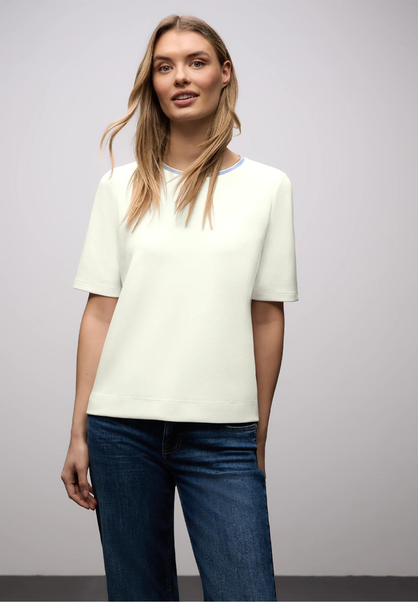 Street One tričko s kontrastným detailom, smo