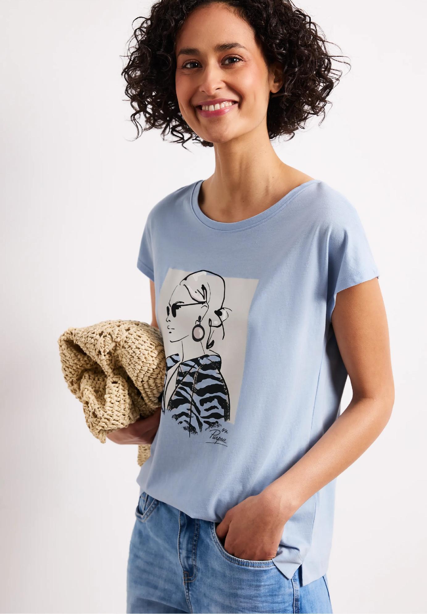 Street One tričko s potlačou TV, mod