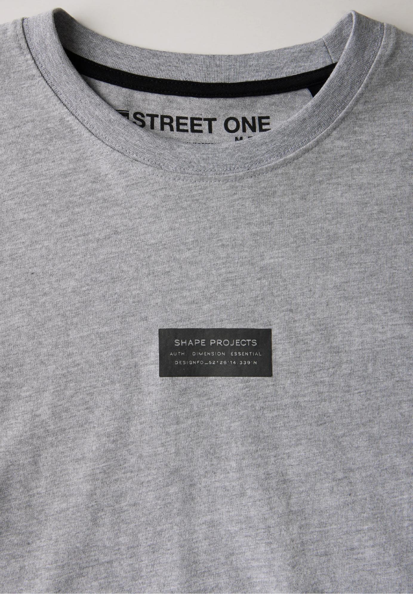 Street One MEN tričko s dlhým rukávom s potlačou, šed