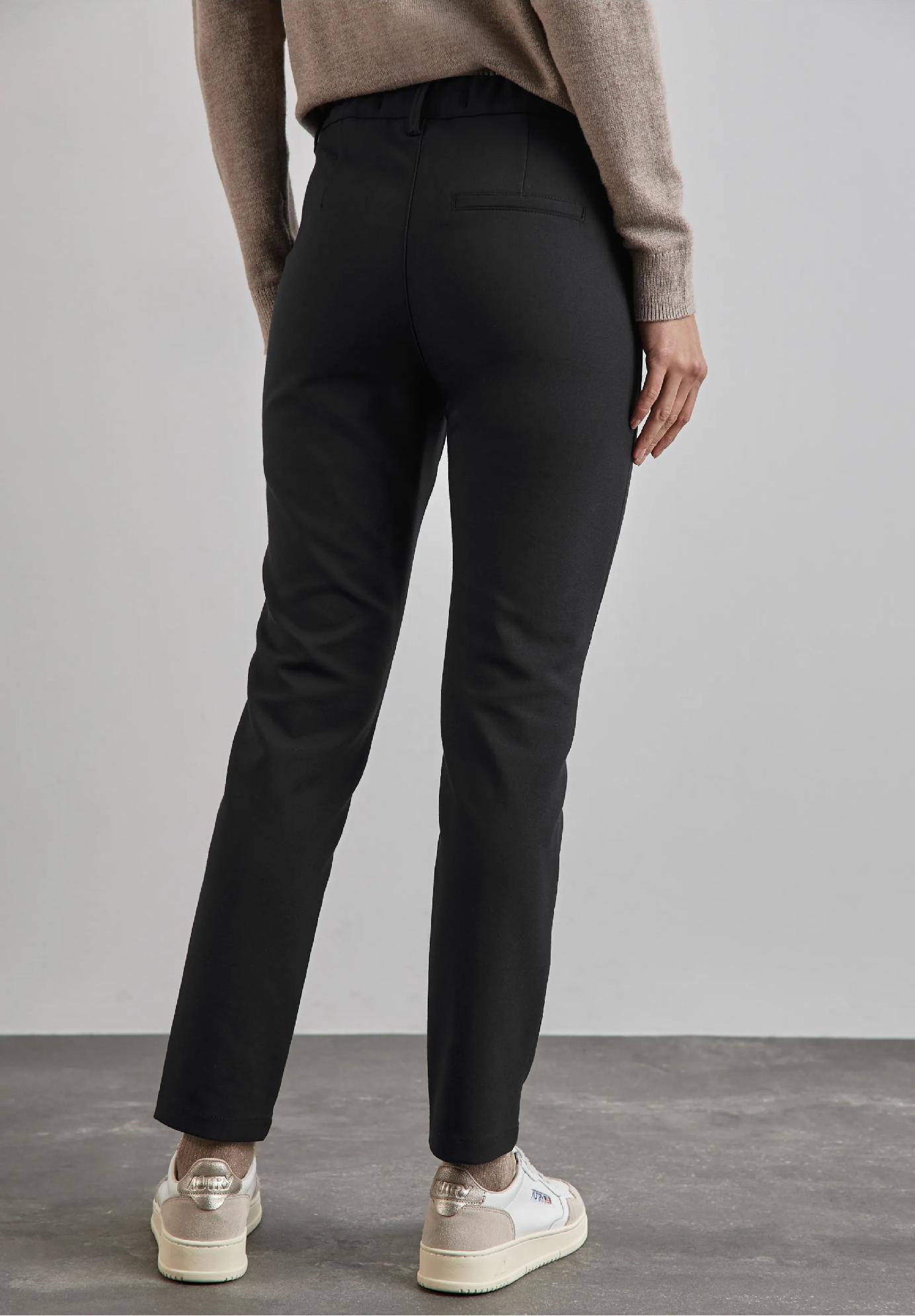 Street One slim fit nohavice YORK, čier.