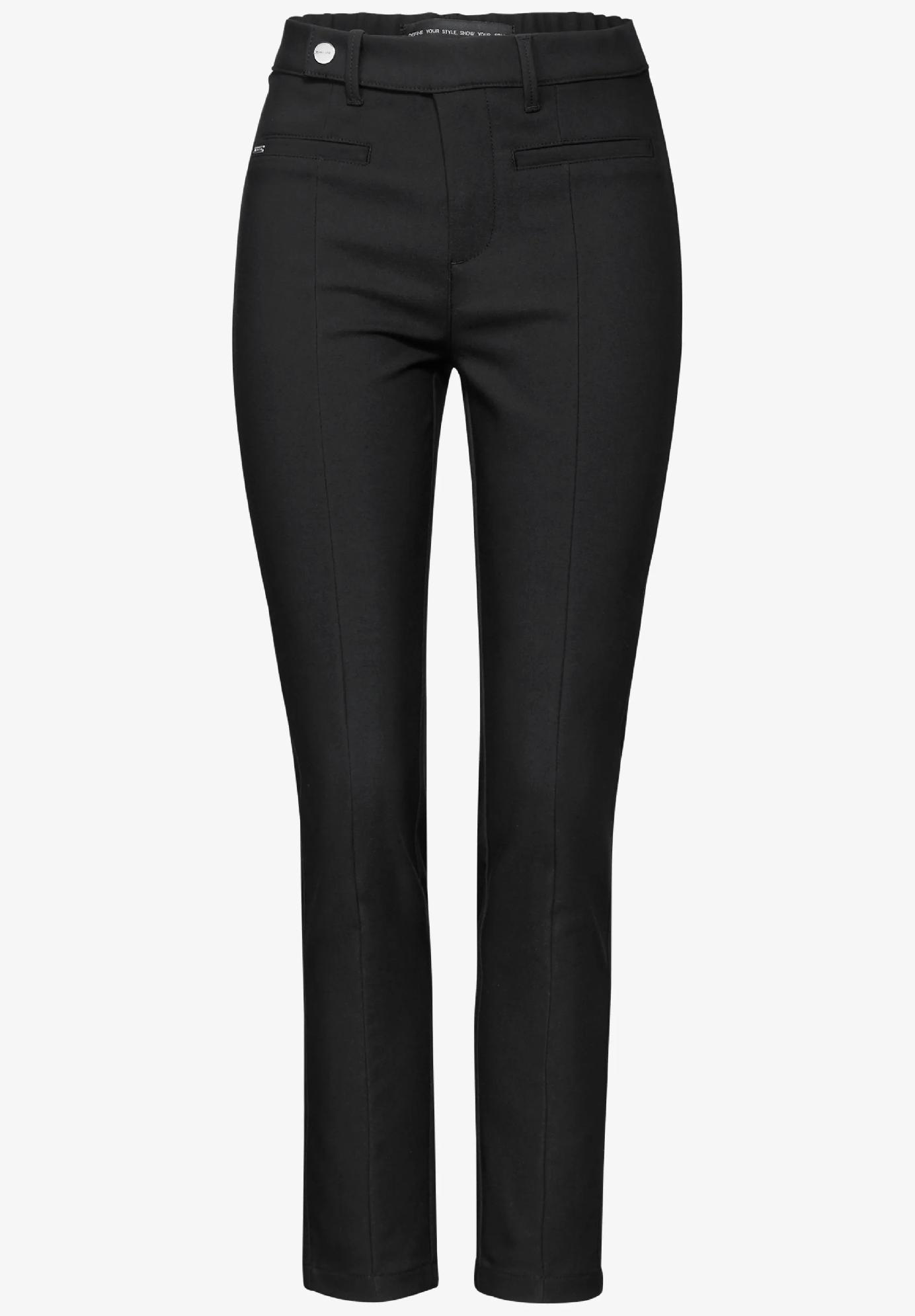 Street One slim fit nohavice YORK, čier.