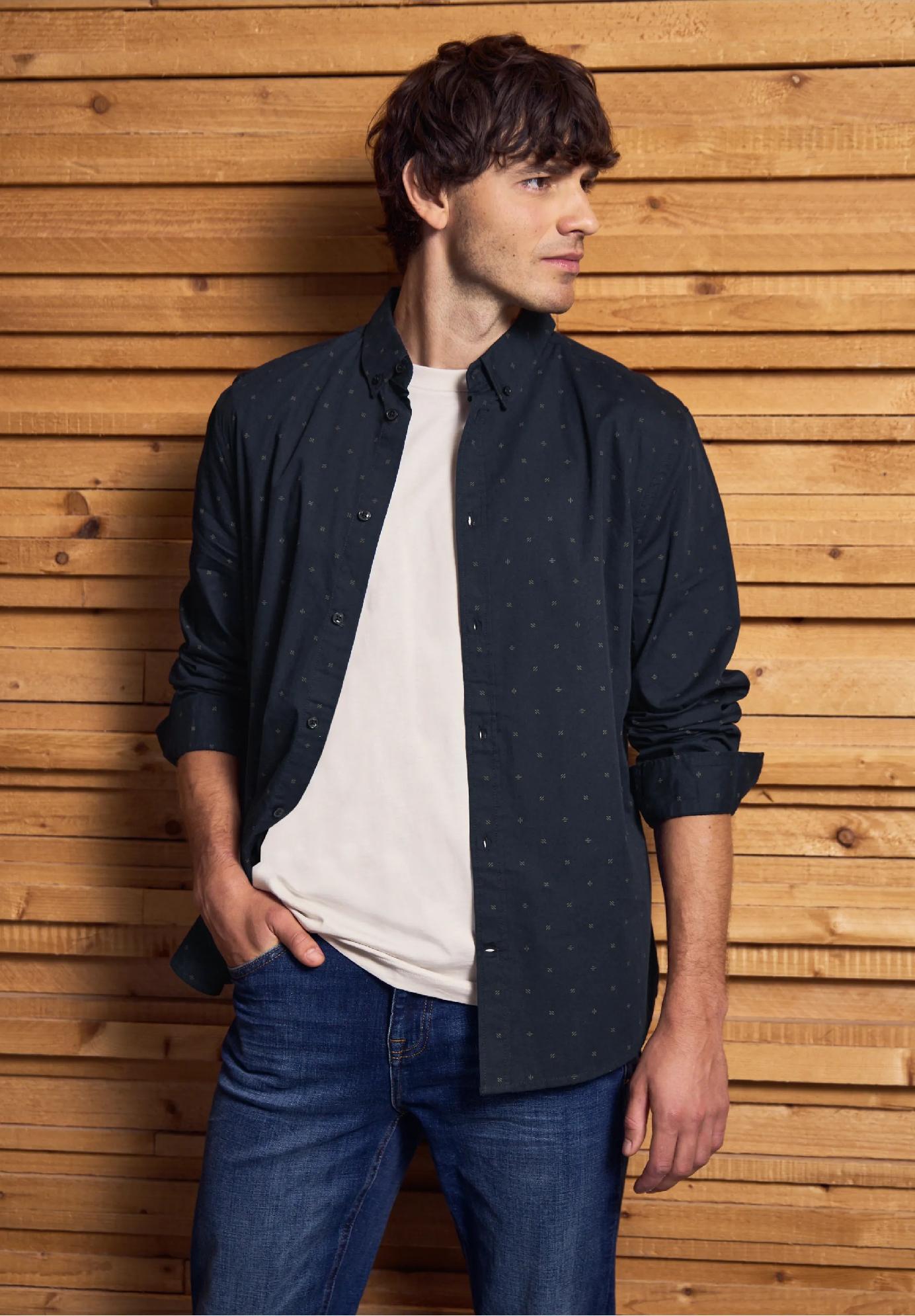 Street One MEN košeľa s minimalistickou potlačou