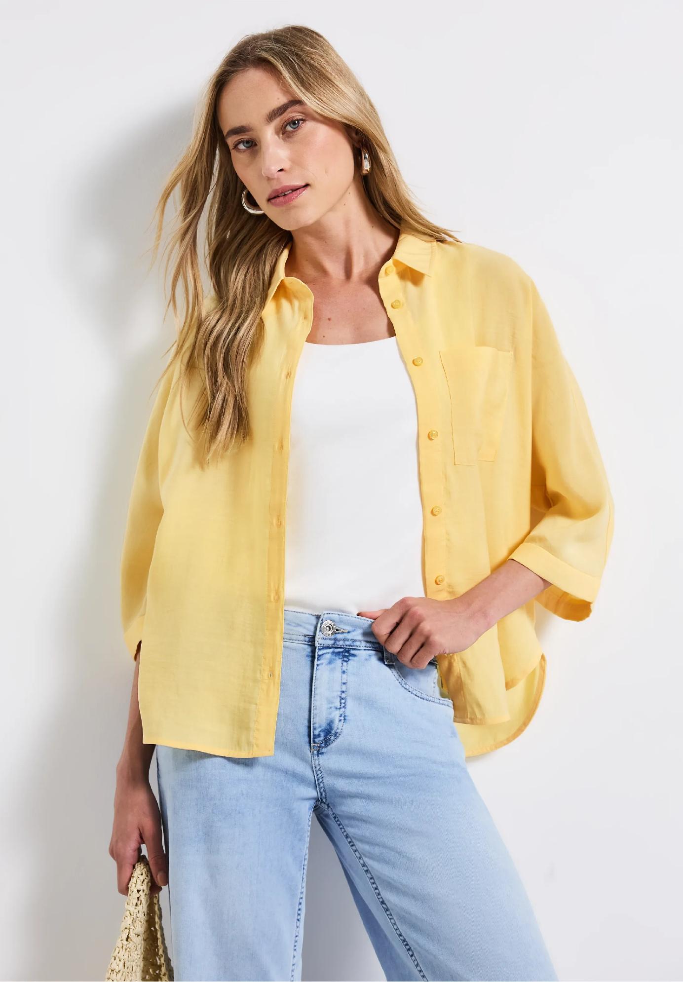 Street One košeľová blúzka Dolman, žlt