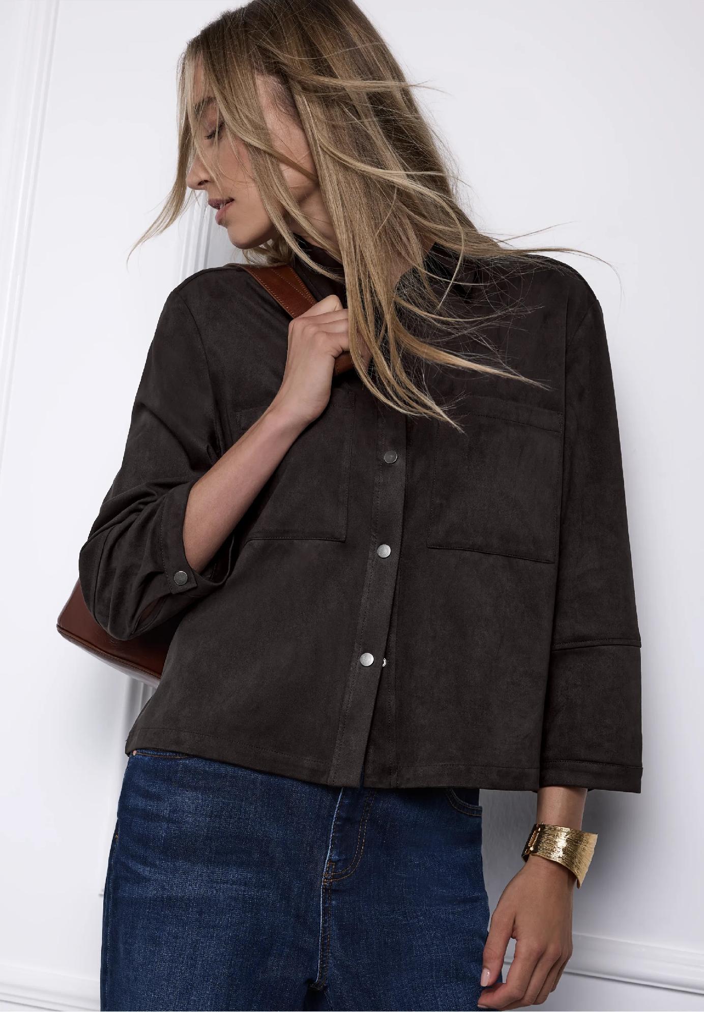 Street One velúrová košeľová blúzka