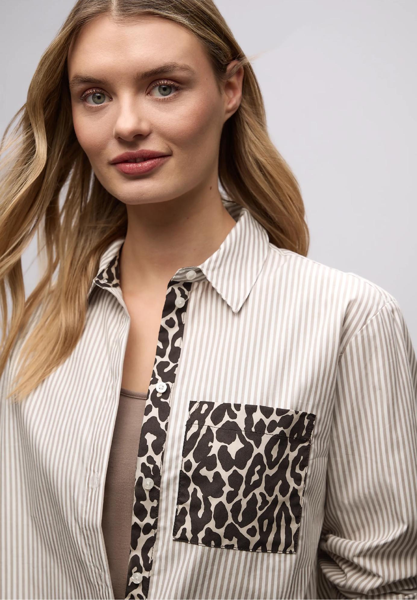 Street One pruhovaná košeľová blúzka, hne