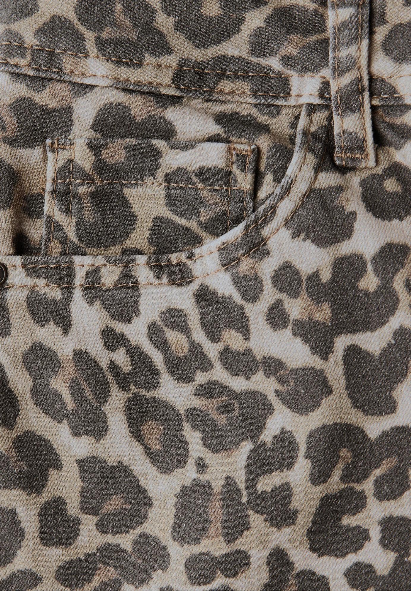 Street One rovné džínsy s leopardím vzhľadom