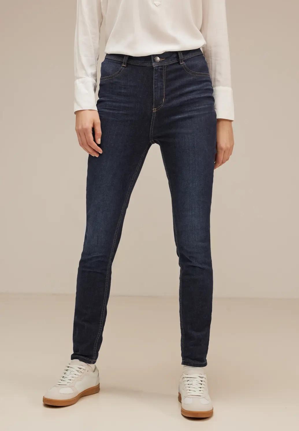 Street One modré skinny strih jeggings rifle