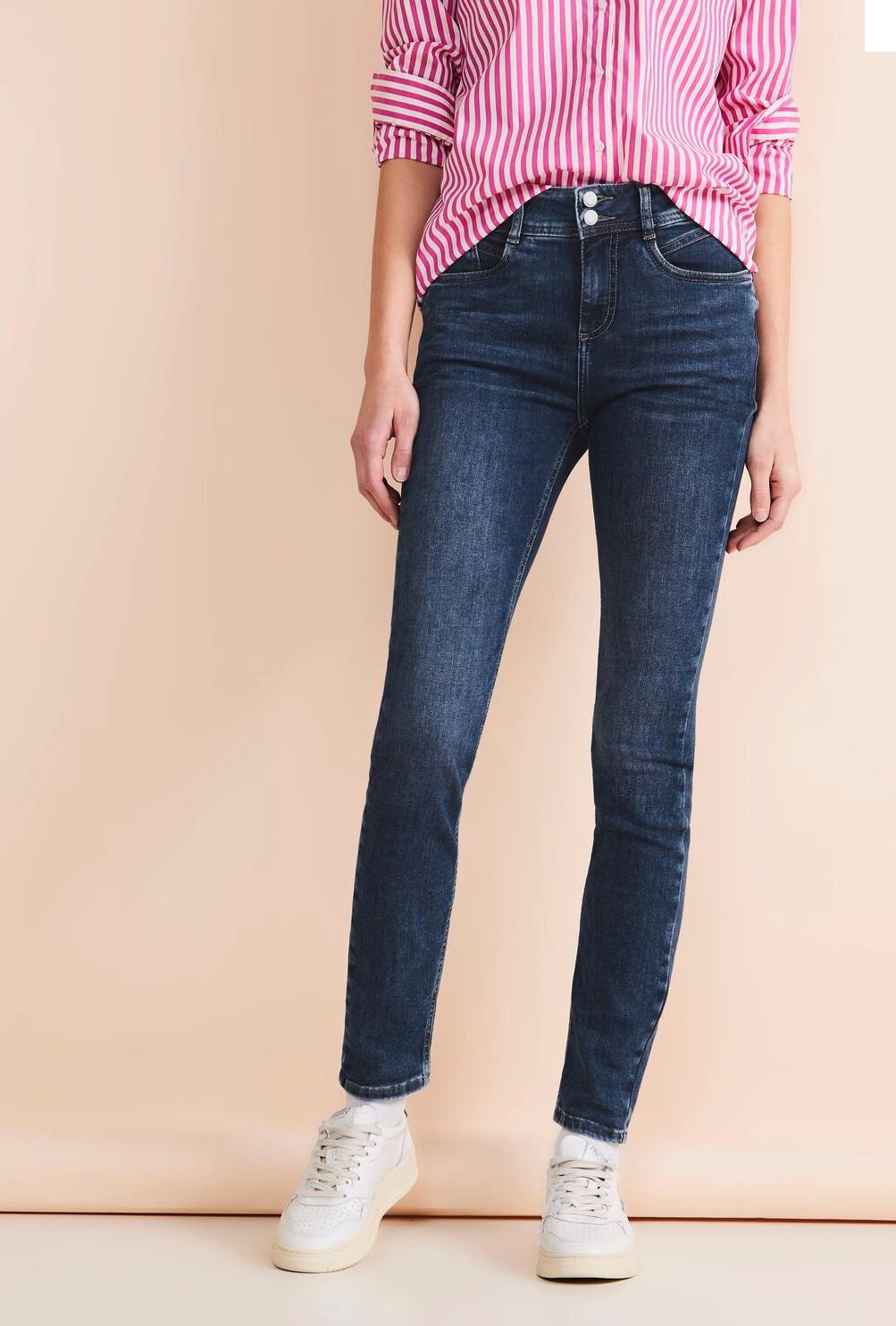 Street One YORK slim fit indigo džínsy