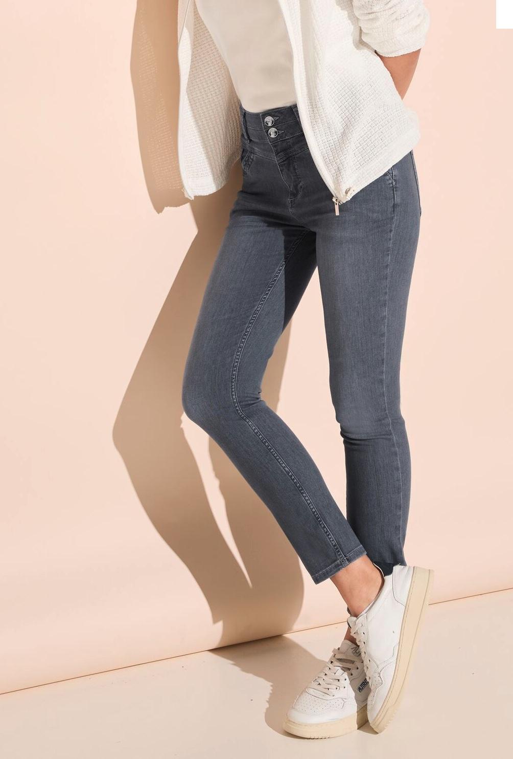 Street One slim fit džínsy YORK, šed