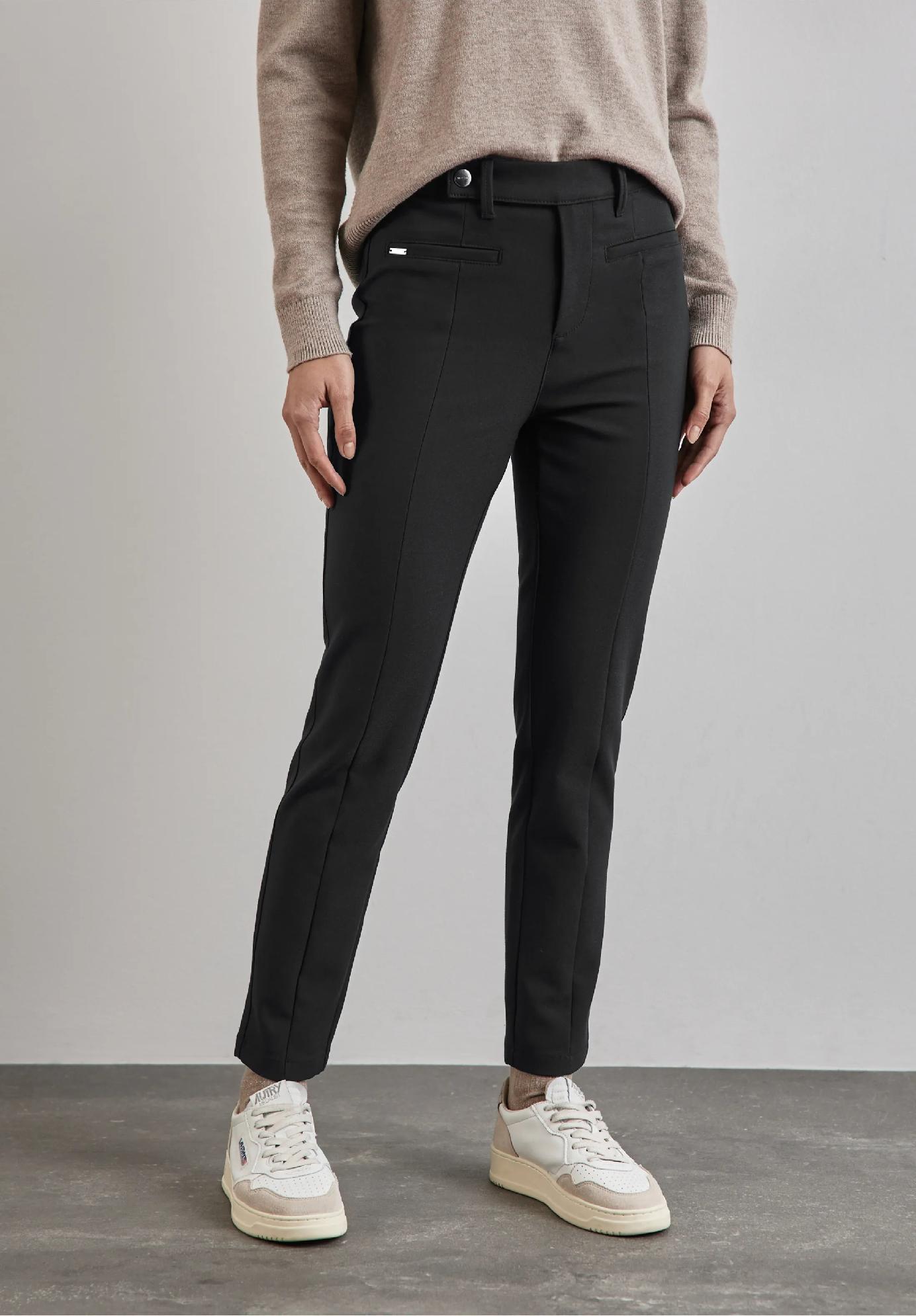 Street One slim fit nohavice YORK, čier.