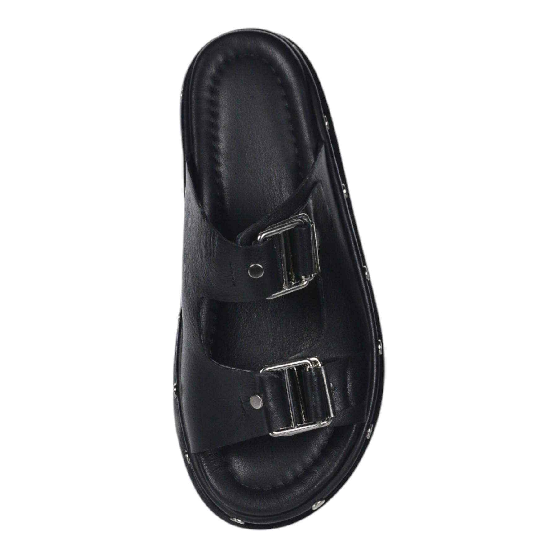 OLIVIA SHOES Čierne dámske šľapky s cvokmi