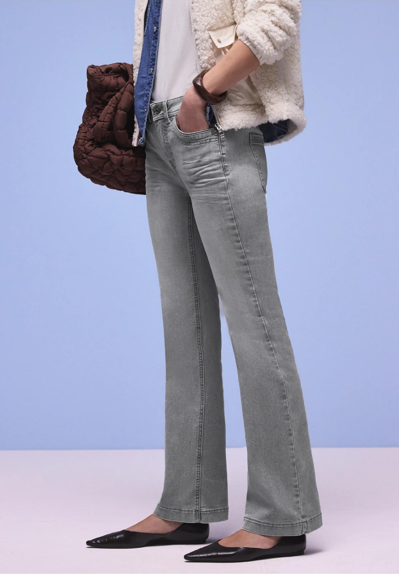 Street One džínsy s rozšírenými nohavicami BLAIRE, šed