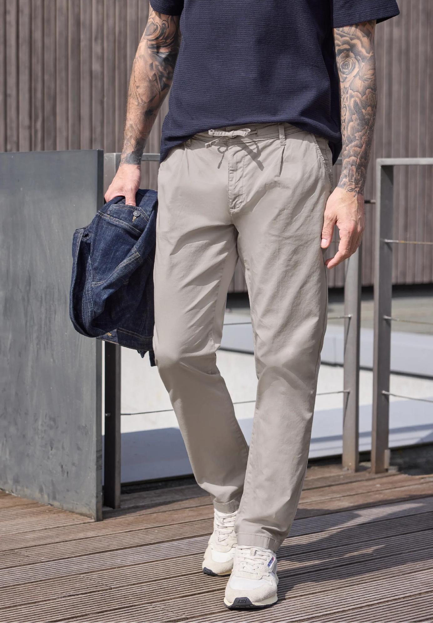 Street One MEN rovné chino nohavice z ľahkej látky