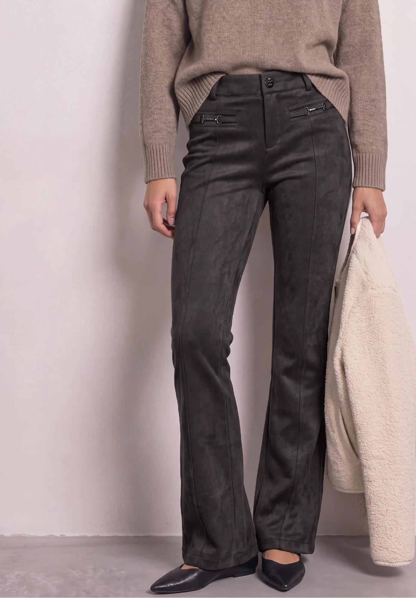 Street One bootcut nohavice z velúru s úzkym strihom