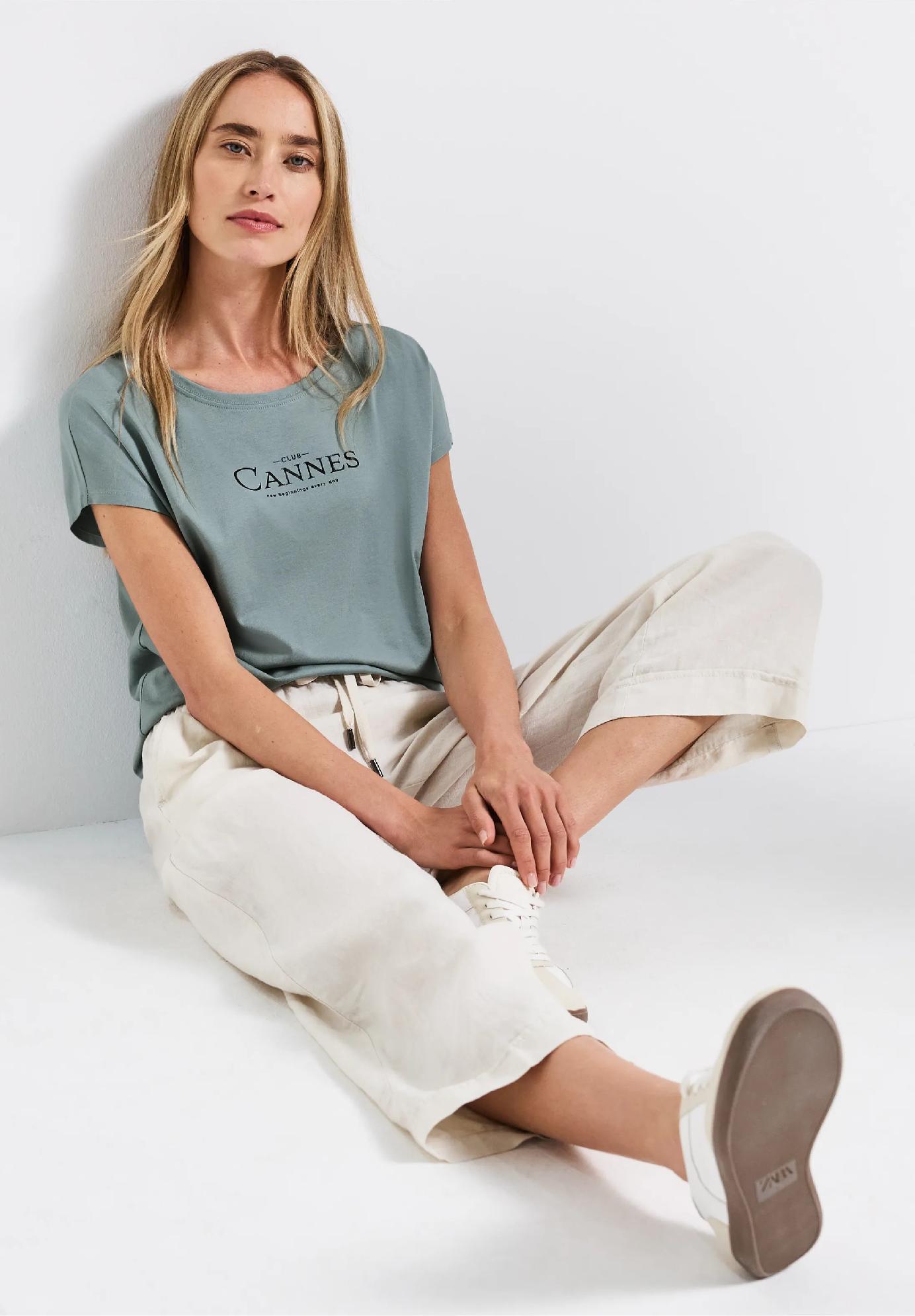 Street One tričko s fóliovým nápisom, mod