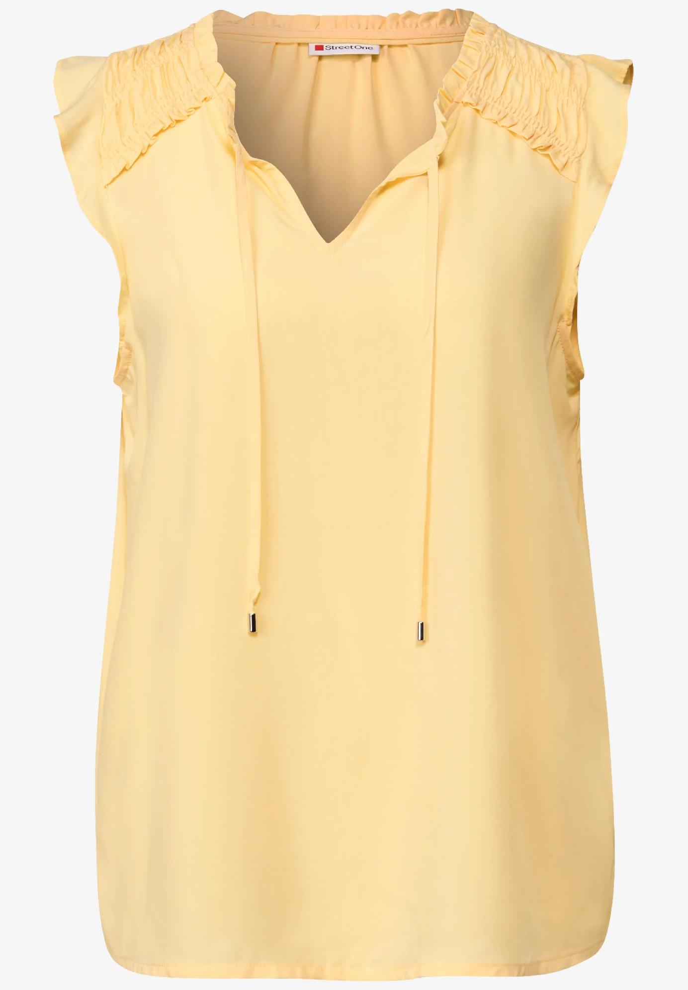 Street One blúzkový top s volánikmi, žlt
