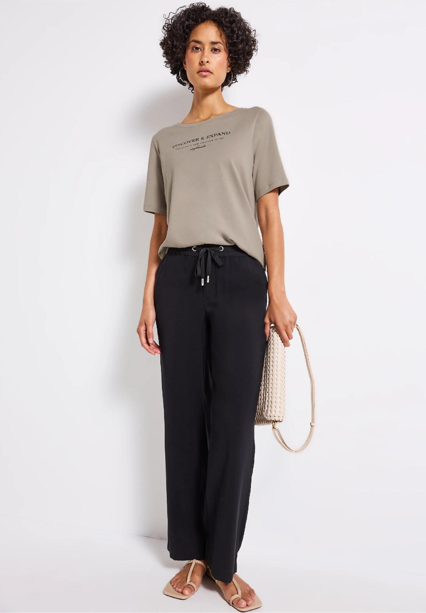 Street One tričko s nápisom DISCOVER, bez