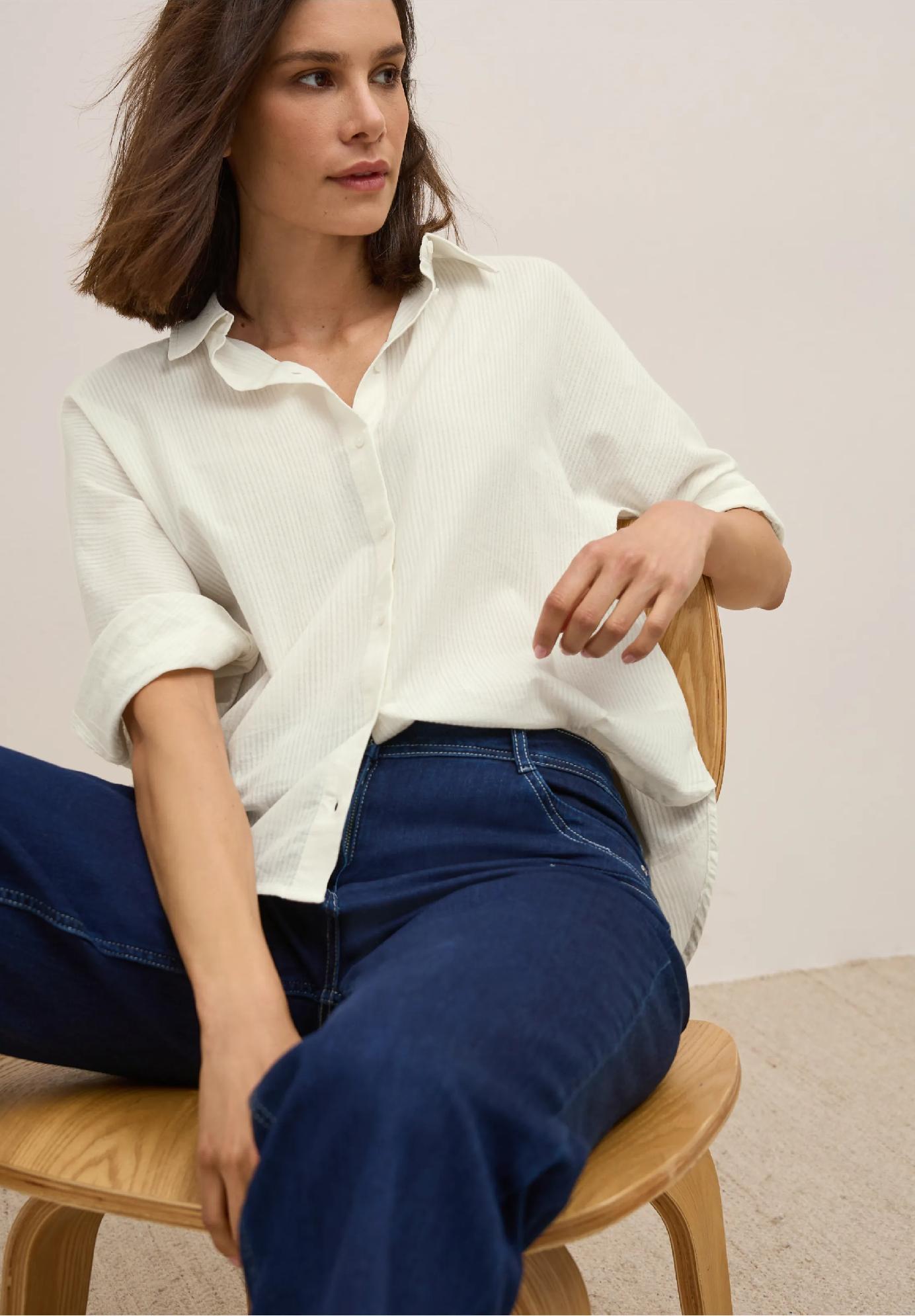 CECIL blúzka s pruhovanou textúrou