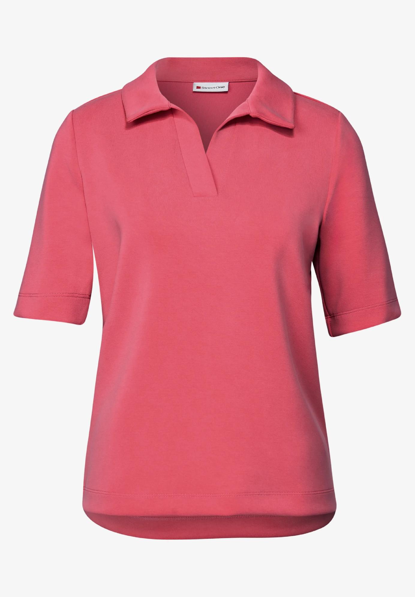 Street One polo tričko s hodvábnym vzhľadom, kor