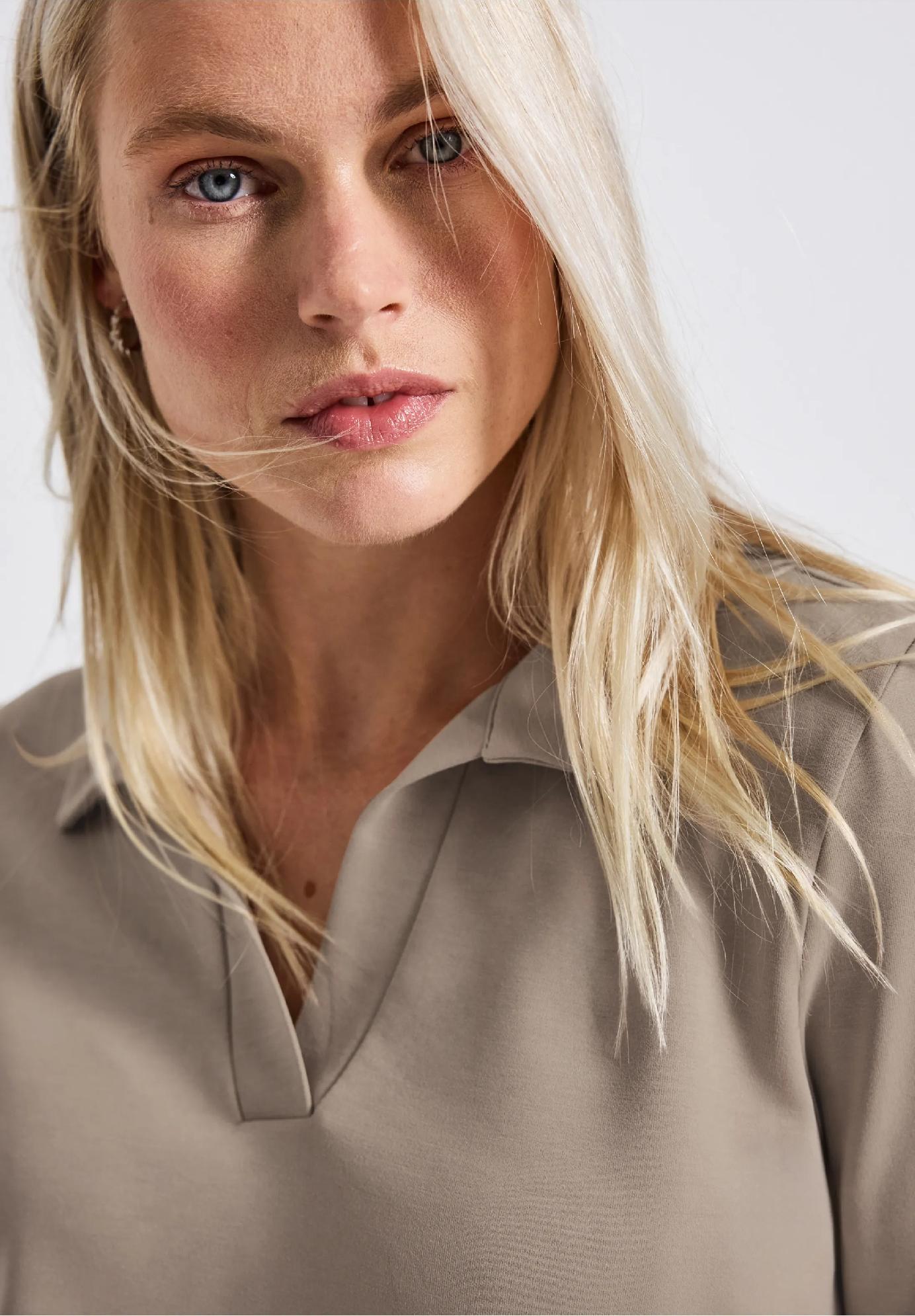 Street One polo tričko s hodvábnym vzhľadom, bez