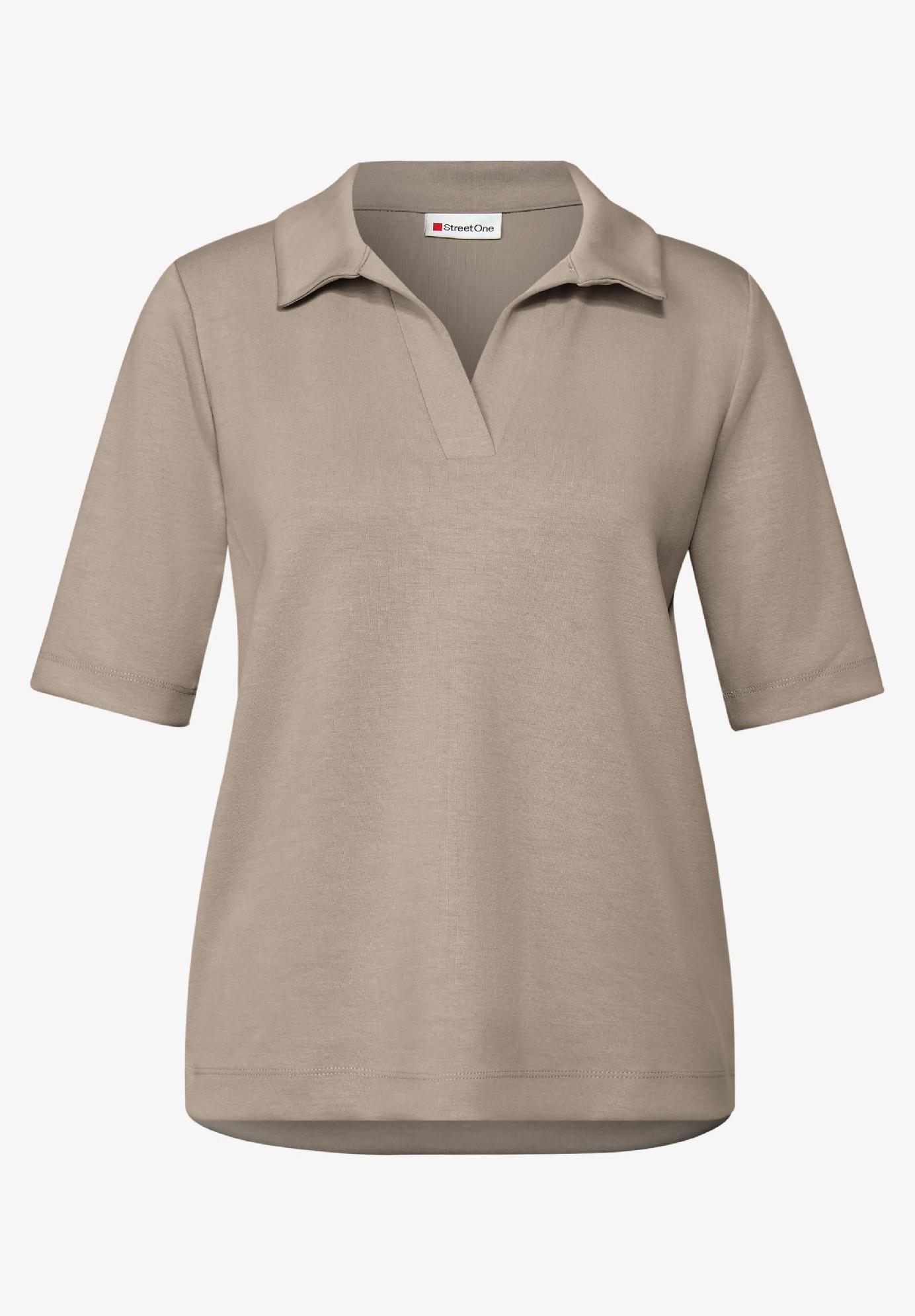 Street One polo tričko s hodvábnym vzhľadom, bez