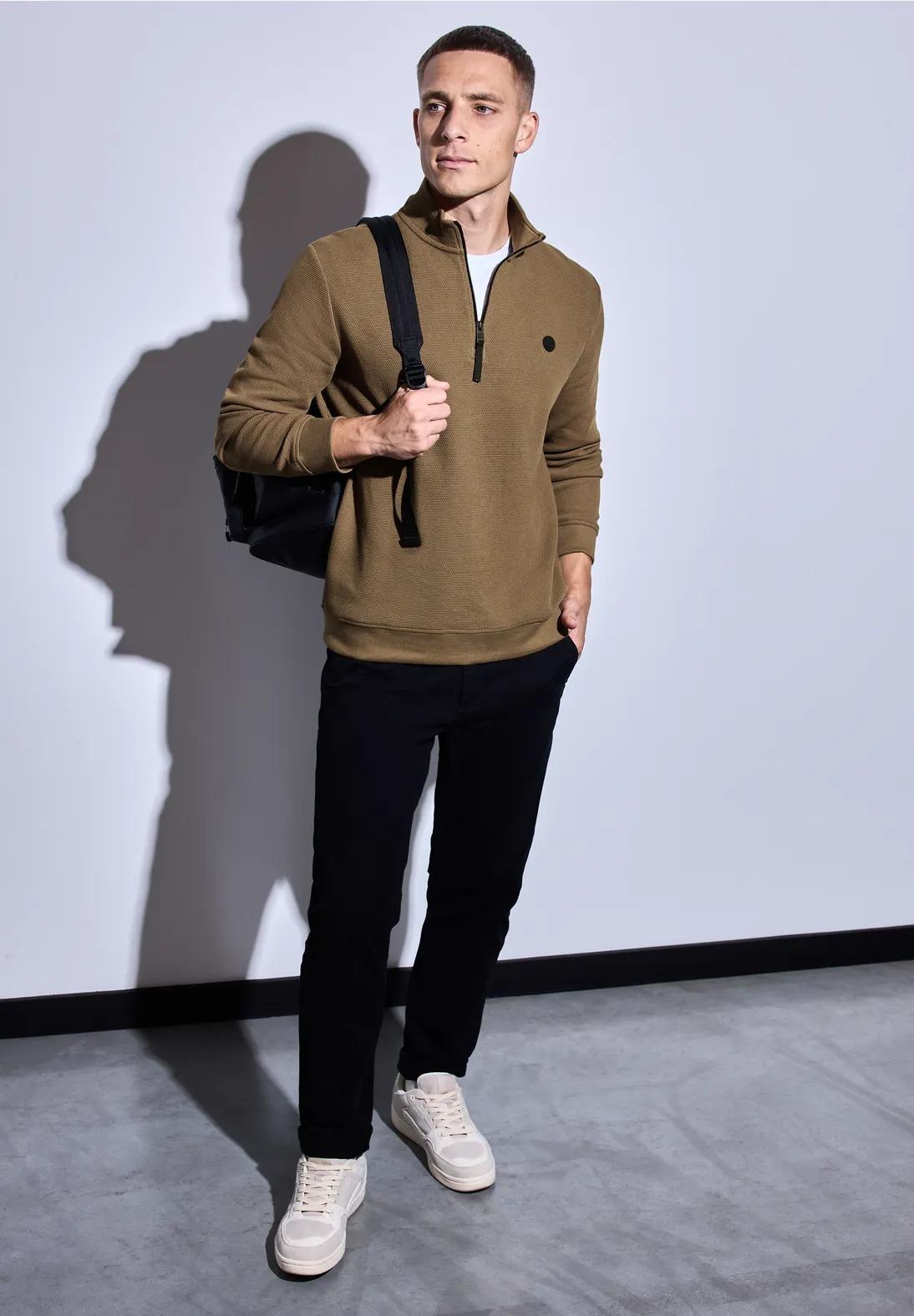 Street One MEN štruktúrovaný sveter s rolákom