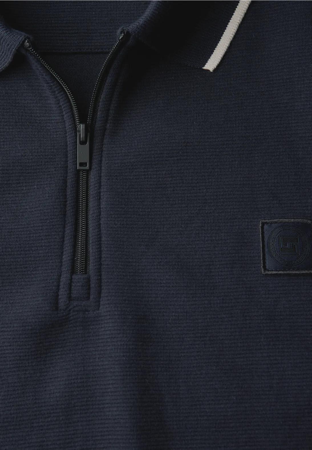 Street One MEN polo tričko s nápisom Ottoman so zipsom