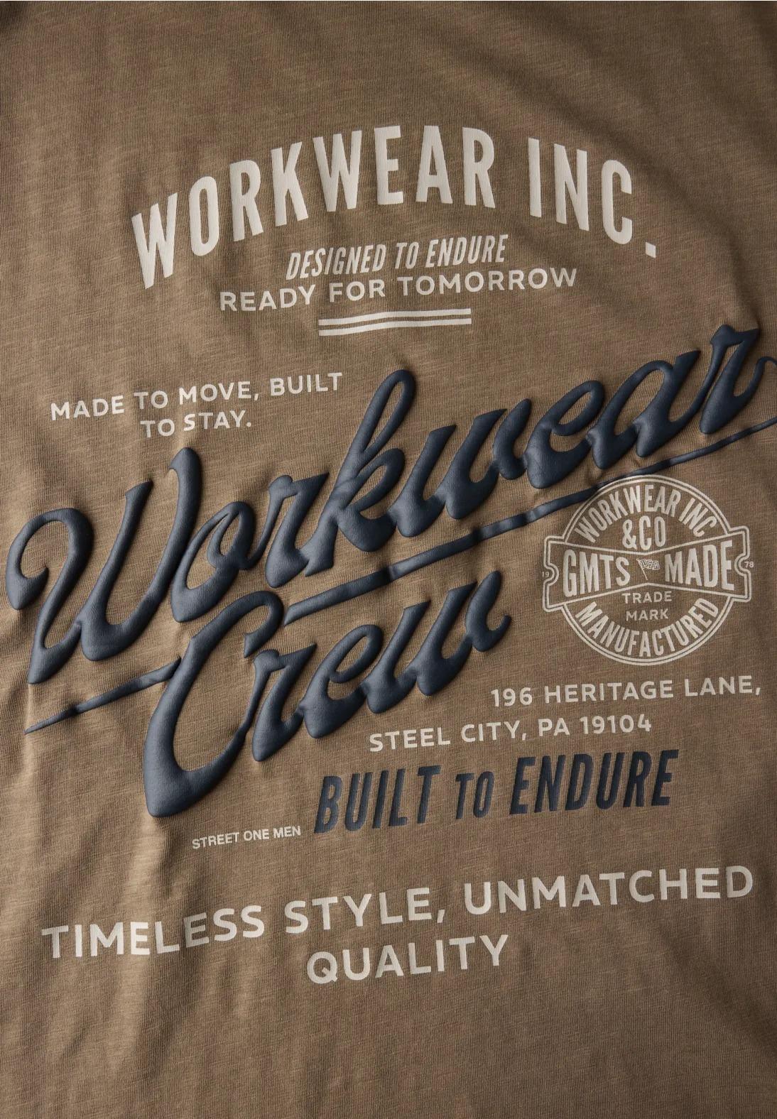 Street One MEN elegantné tričko s nápisom, hne