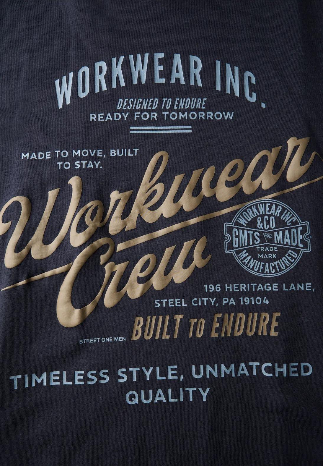 Street One MEN elegantné tričko s nápisom, mod