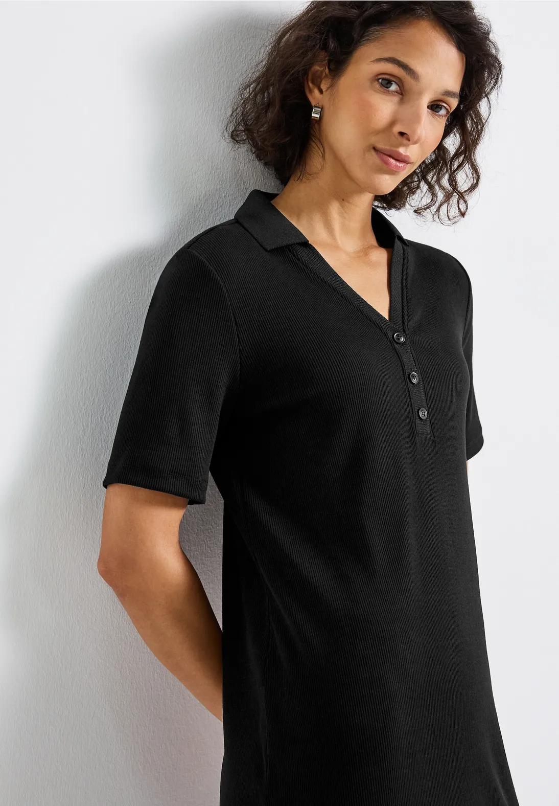 Street One polo šaty s rebrovanou textúrou, čie