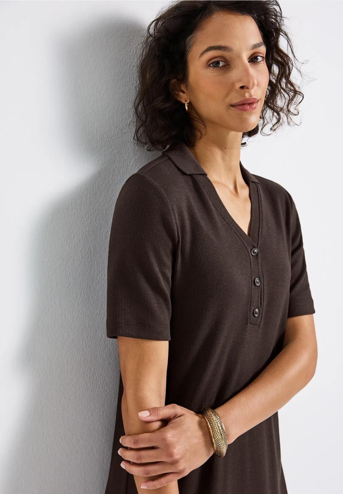 Street One polo šaty s rebrovanou textúrou, hne