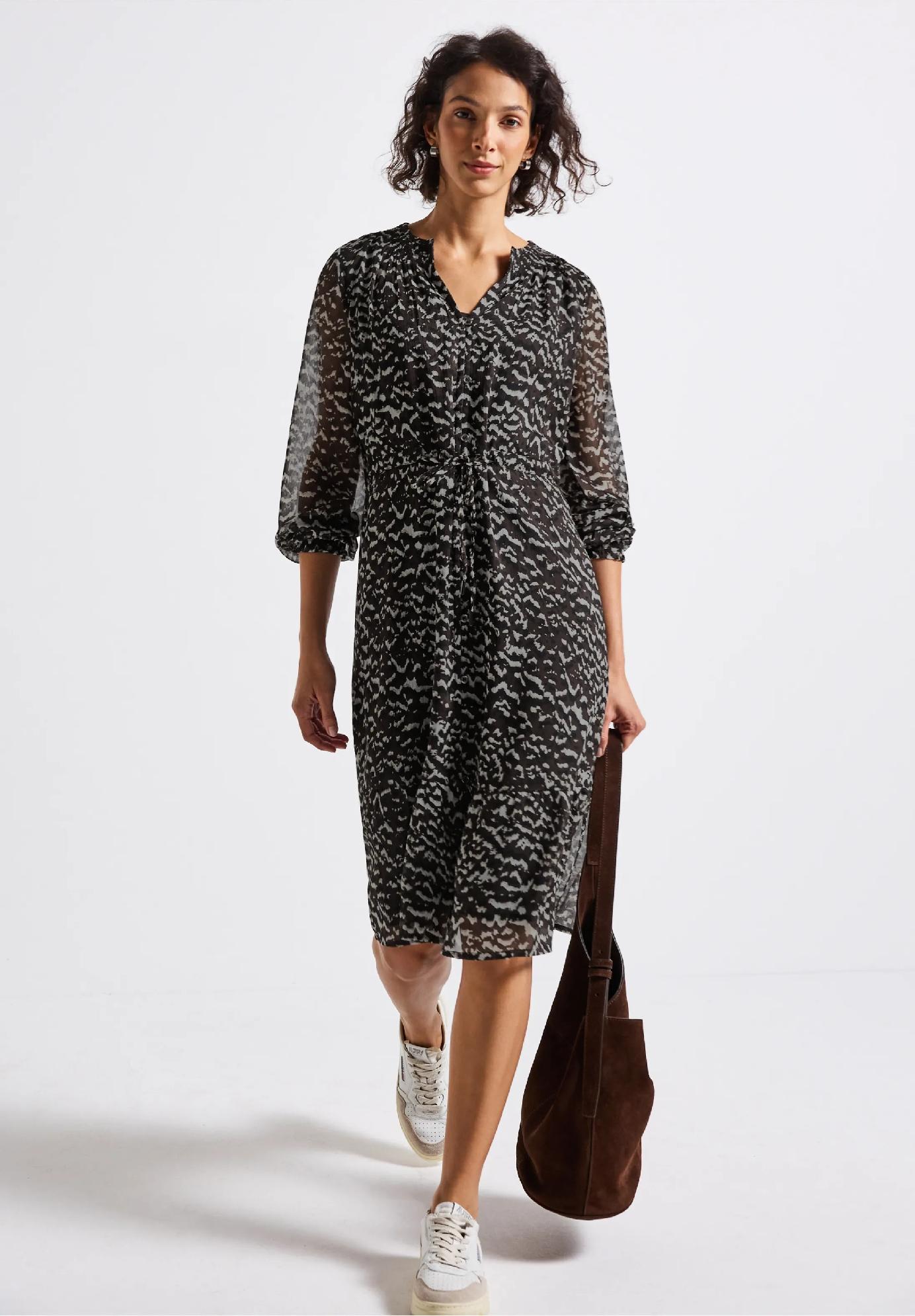 Street One šifónové šaty s volánikovými detailmi