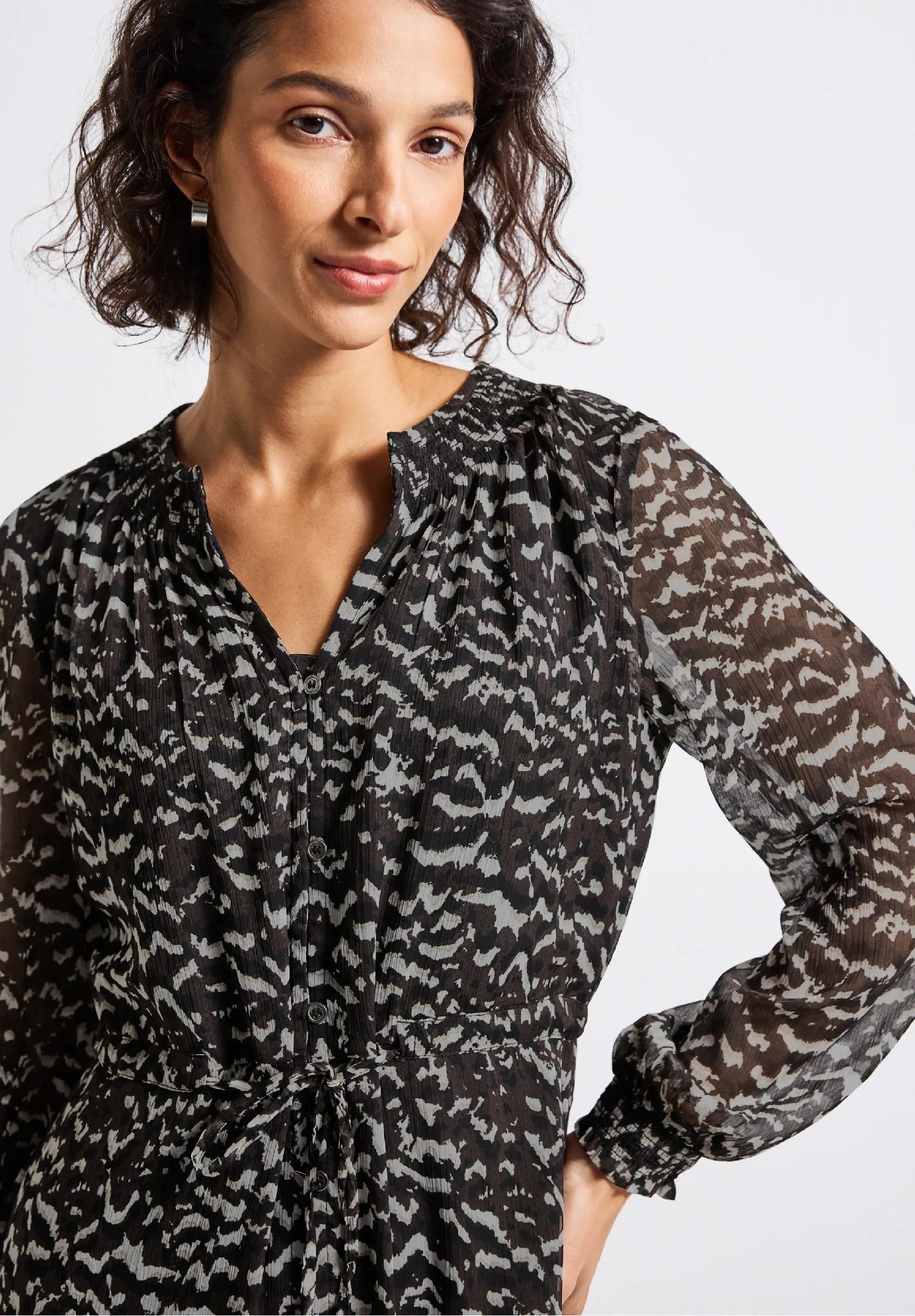 Street One šifónové šaty s volánikovými detailmi