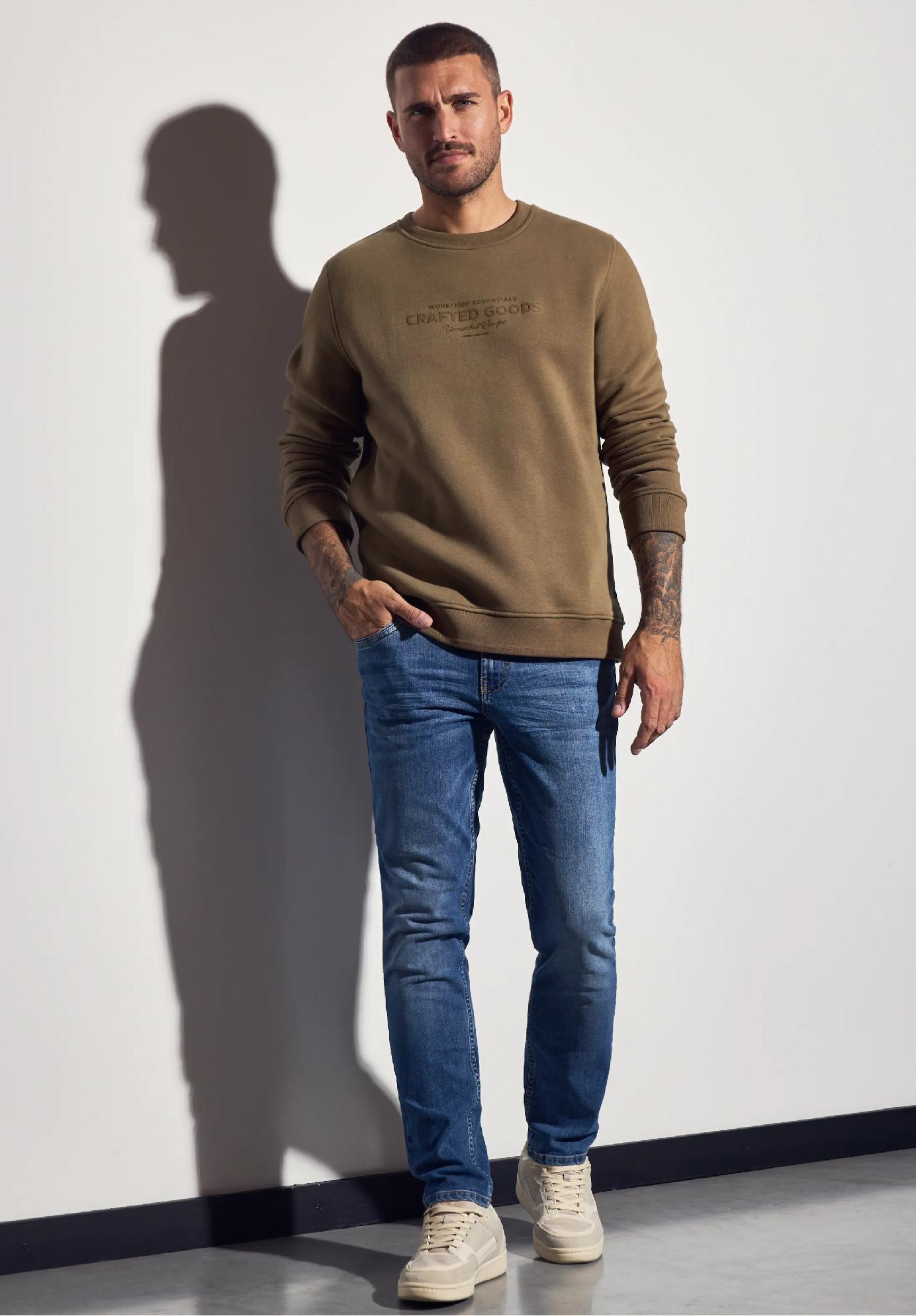 Street One MEN mikina s mäkkou potlačou, hne