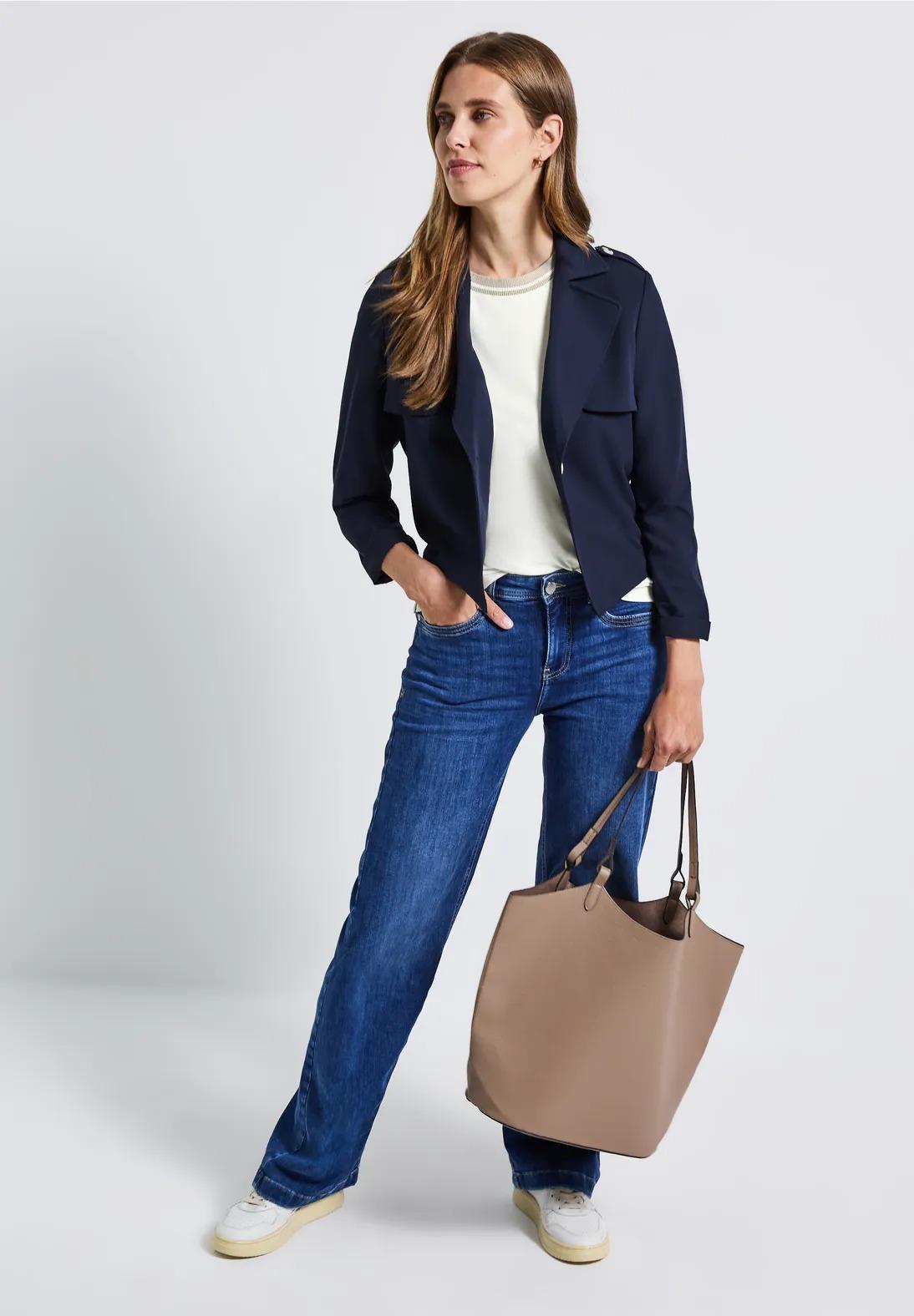 Street One tričko s rebrovaným detailom, smo