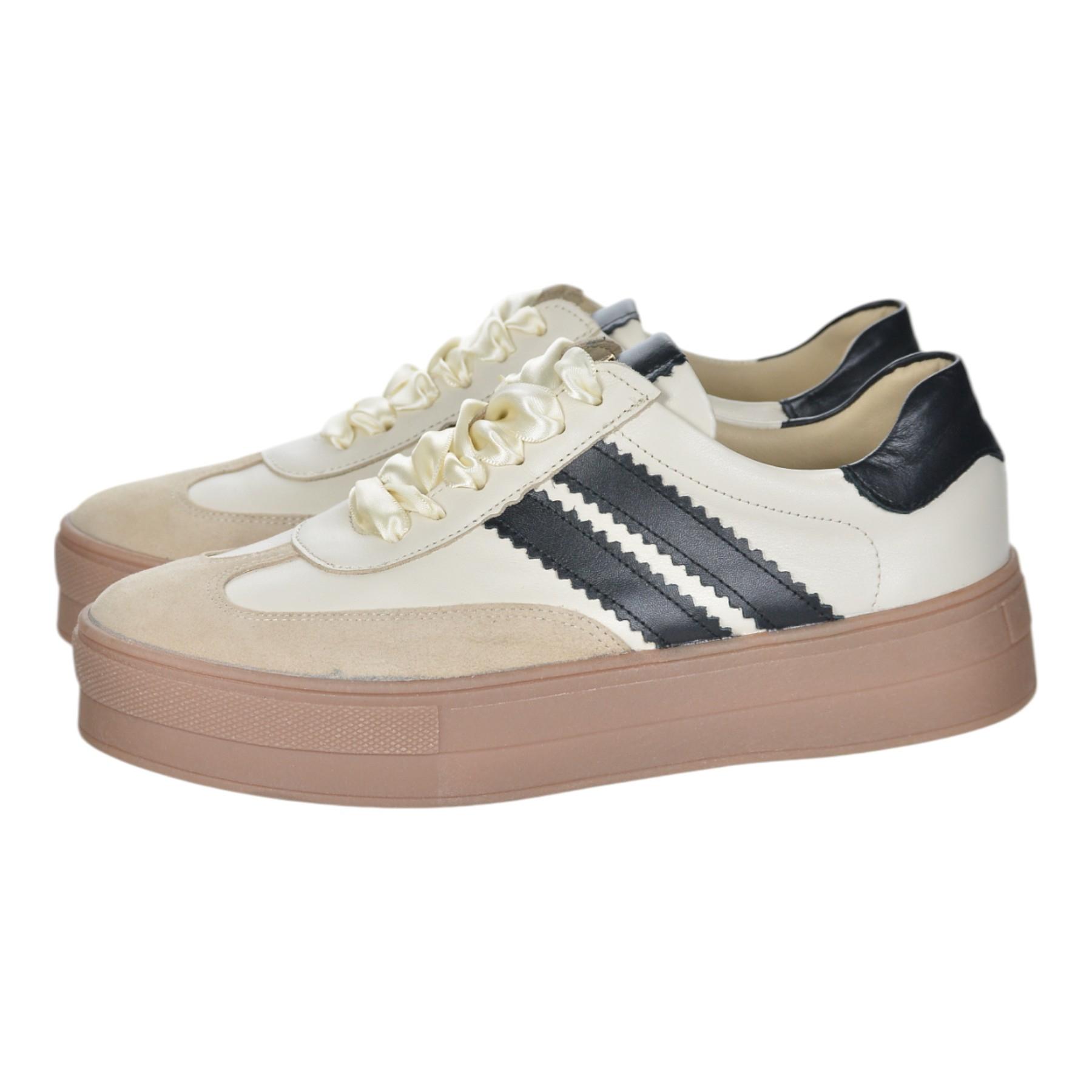 OLIVIA SHOES Béžovo-čierne tenisky BENITA