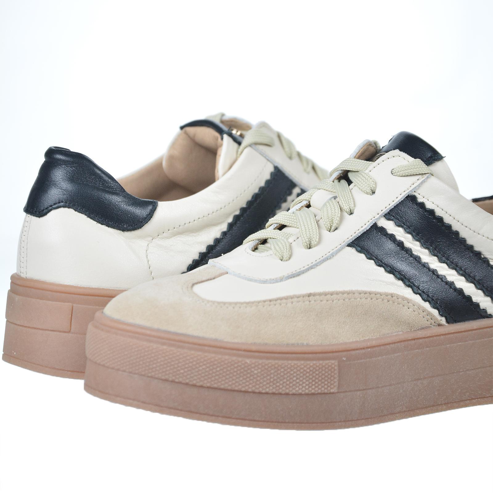 OLIVIA SHOES Béžovo-čierne tenisky BENITA