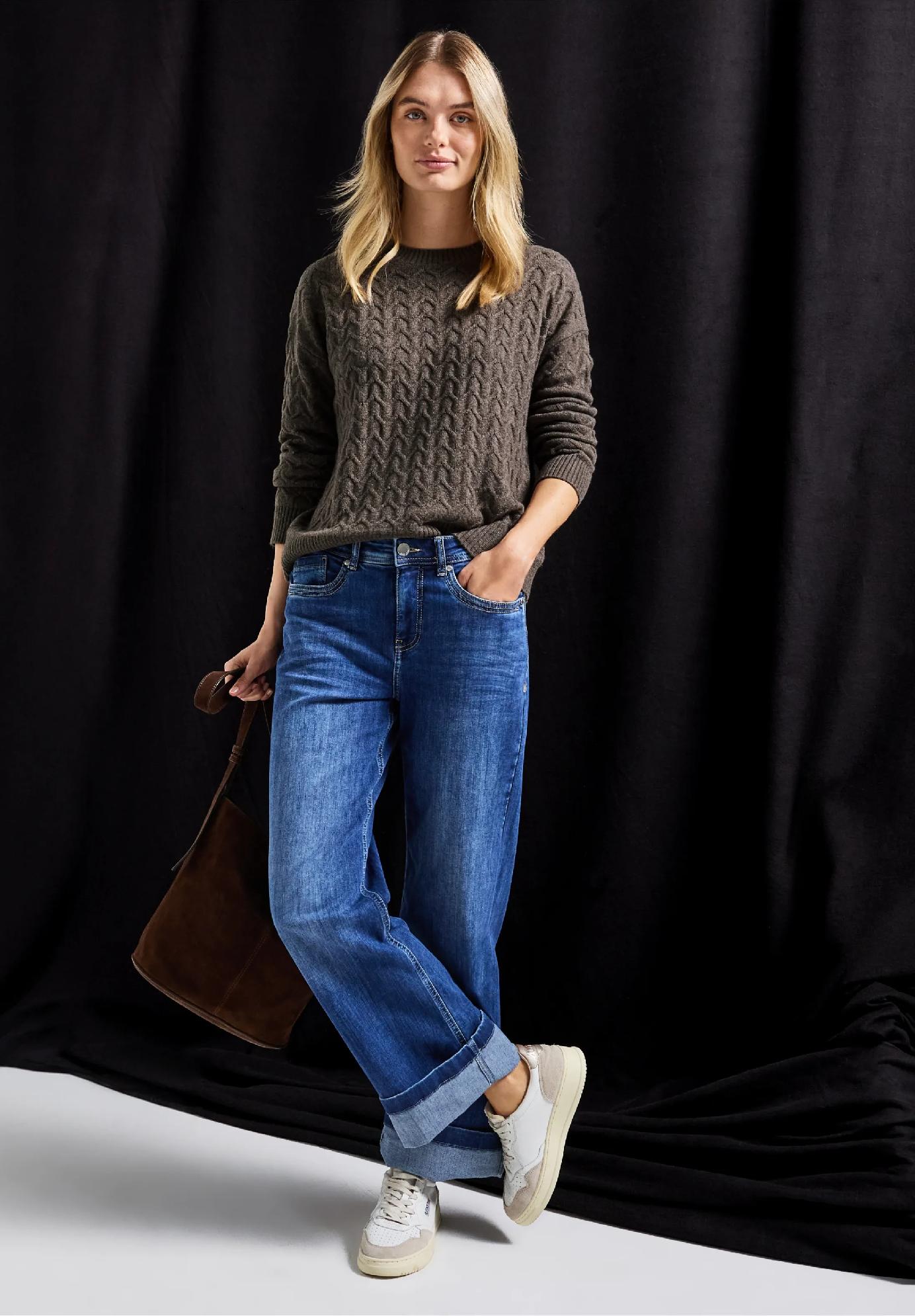 Street One pohodlný textúrovaný sveter, hne