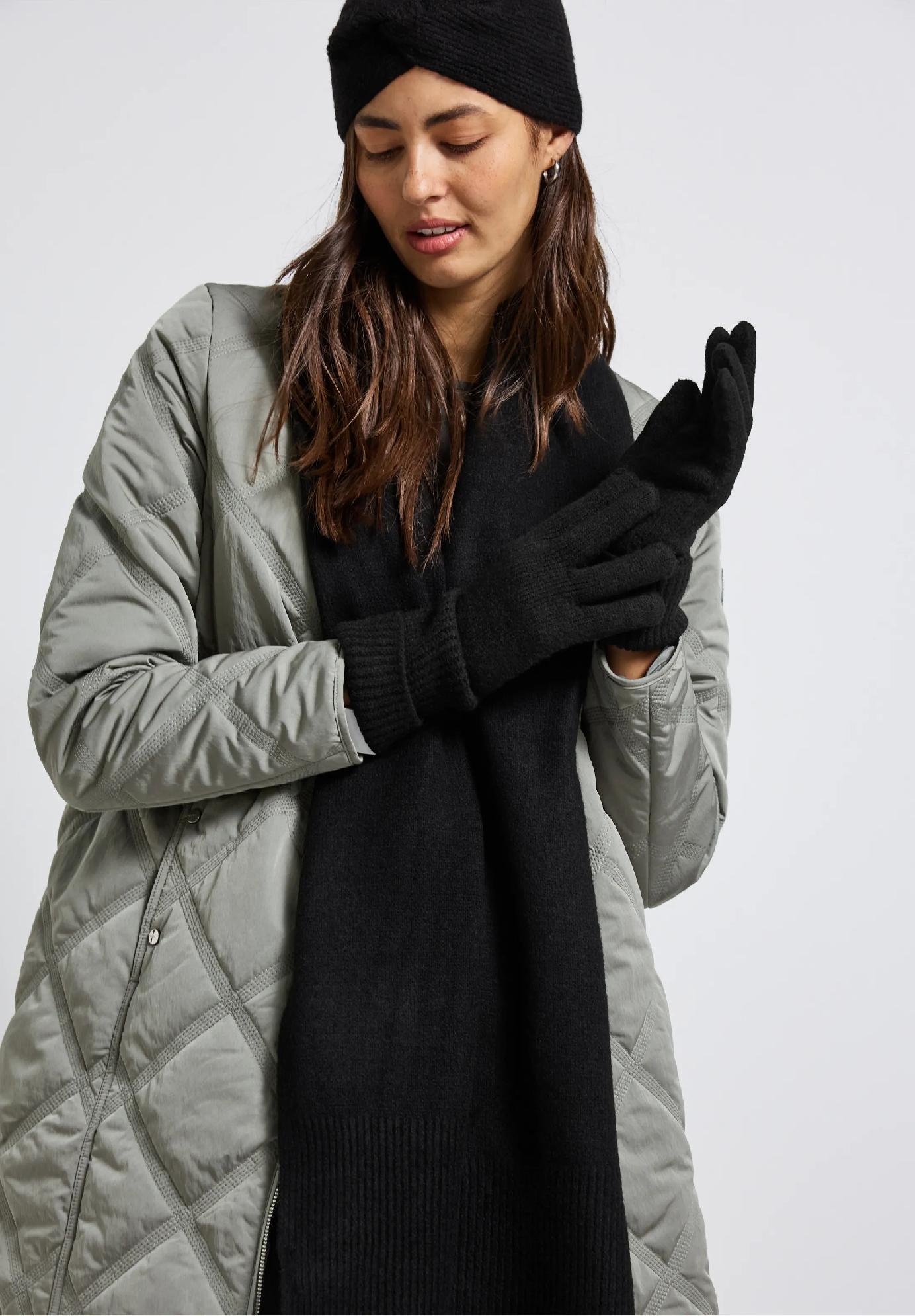 Street One jemne pletené rukavice, čie