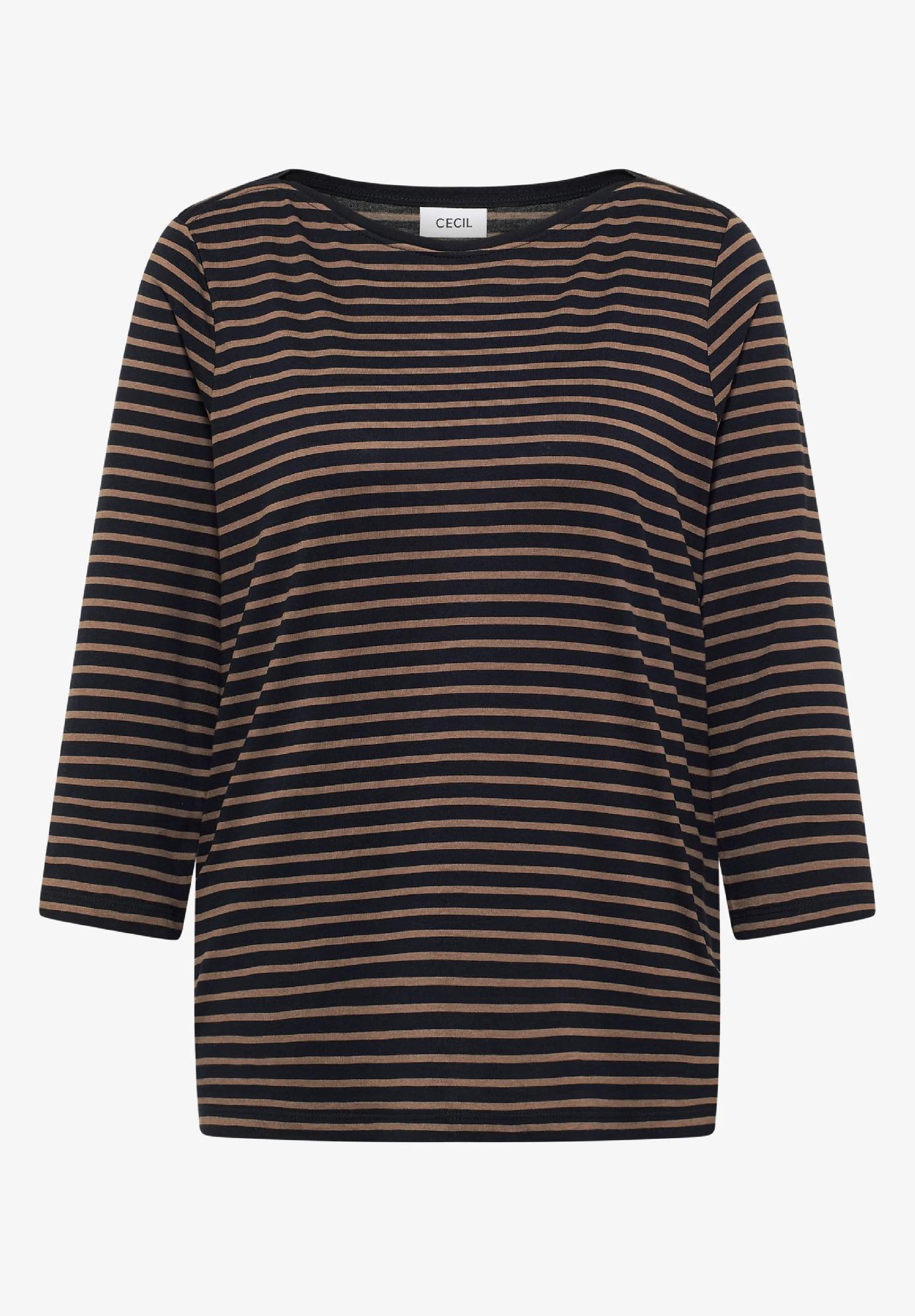 CECIL pruhované tričko, kakao