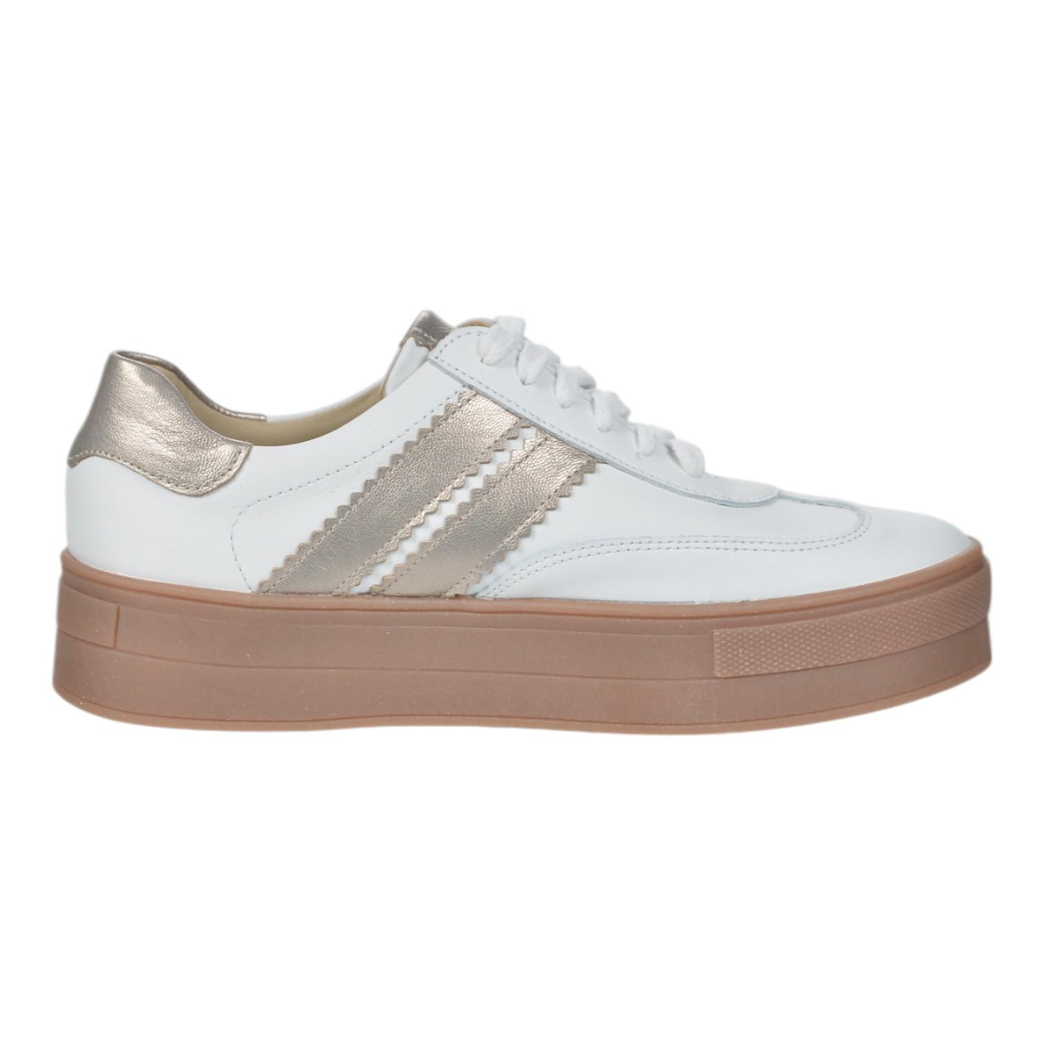 OLIVIA SHOES Bielo-zlaté tenisky BENITA