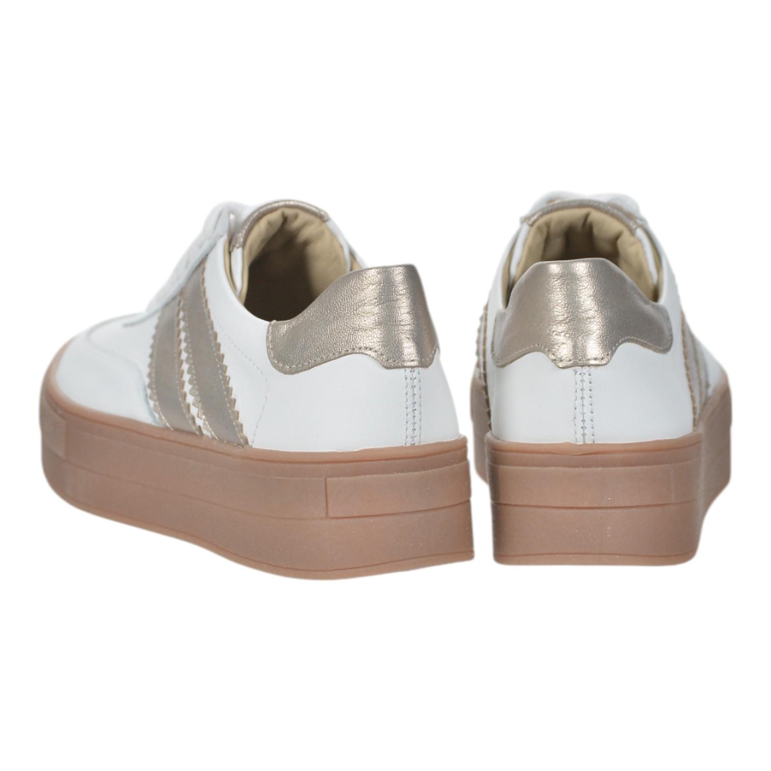 OLIVIA SHOES Bielo-zlaté tenisky BENITA