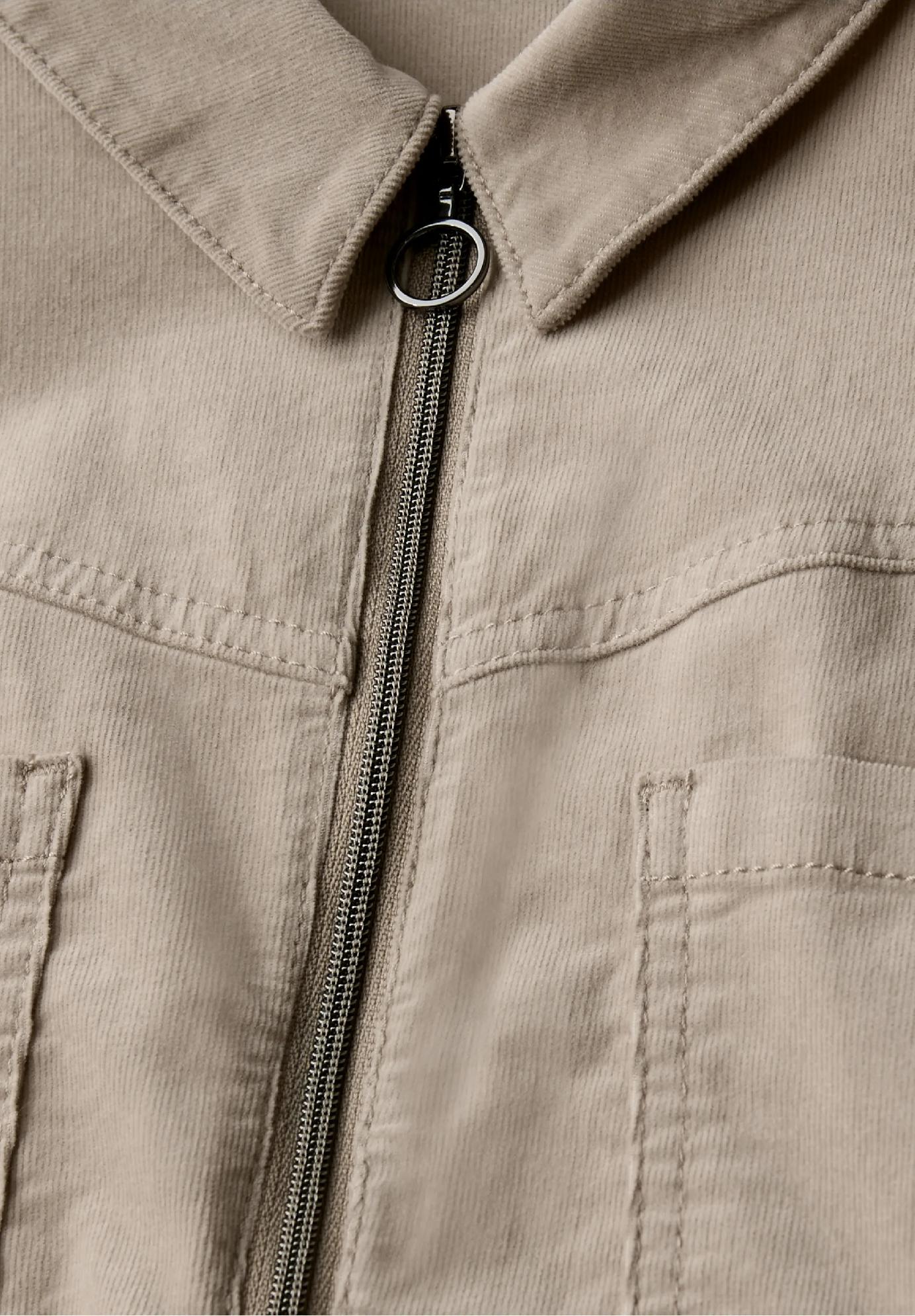 Street One manšestrové šaty so zipsom, bež