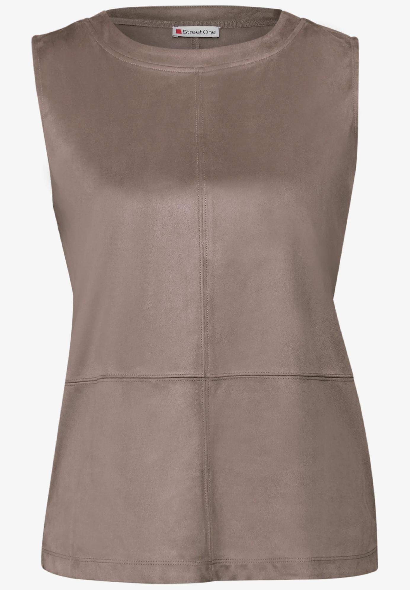 Street One velúrový top s ozdobnými švami